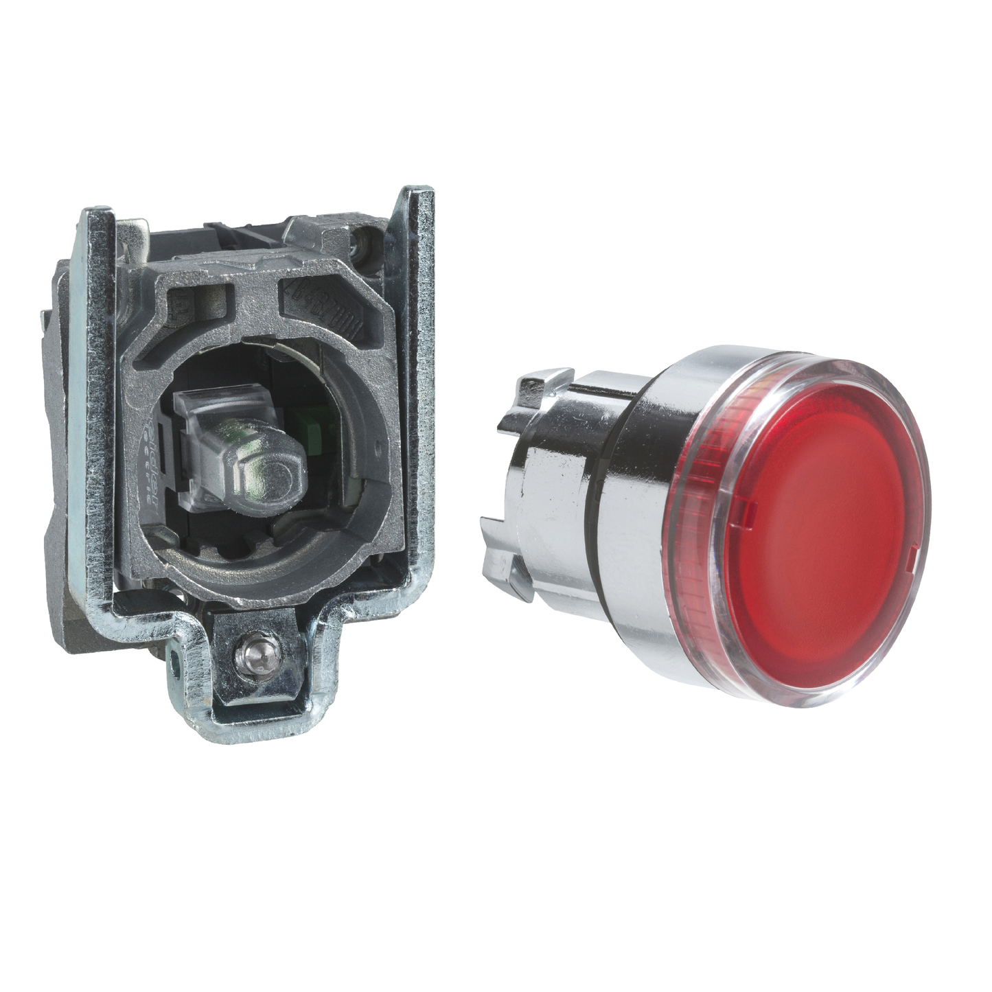 Schneider Electric-XB4BW34B1-Harmony - Bouton poussoir lumineux impulsion rouge24v, contact f zbe101