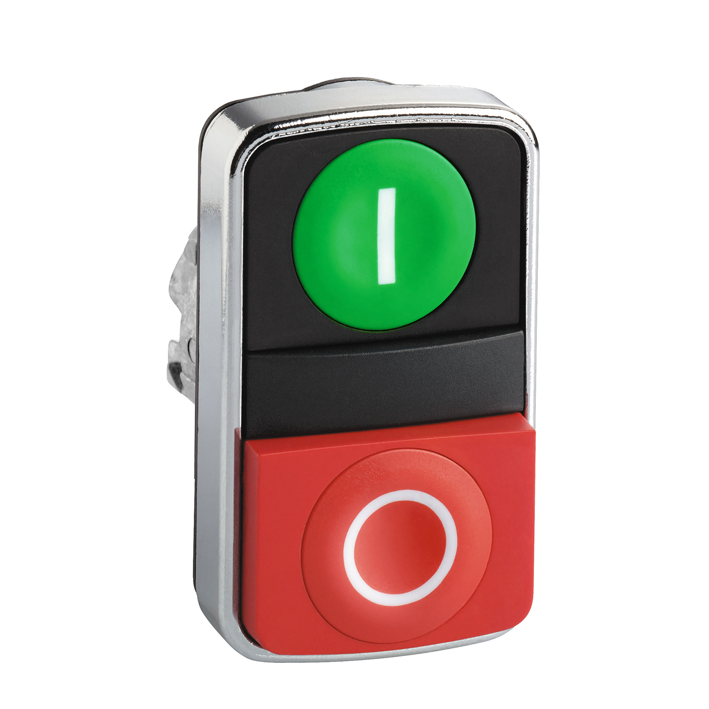 Schneider Electric-ZB4BA7341-Harmony tête bouton-poussoir double touche Ø22 vert + rouge E S IP66, IP69 K