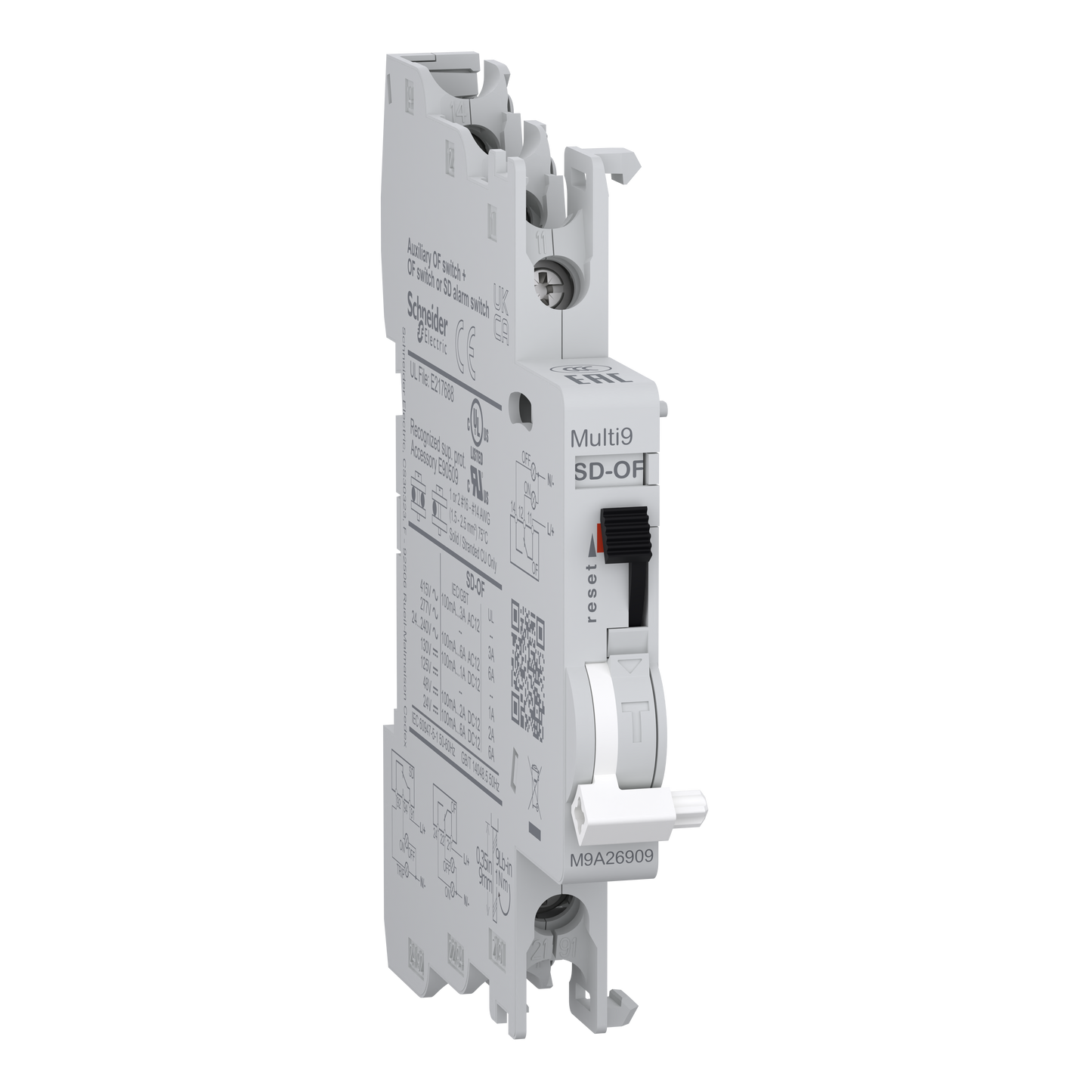 Schneider Electric-M9A26909-Multi9 contact Auxiliaire 10F+1SD/OF 100mA à 6A, AC-DC