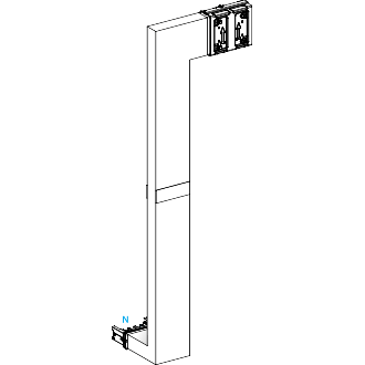 Schneider Electric-KSA400DMBK41F-Canalis KSA - coude mult. coupe feu 400A-vers bas & droite-A&C=250mm-B=700-1200