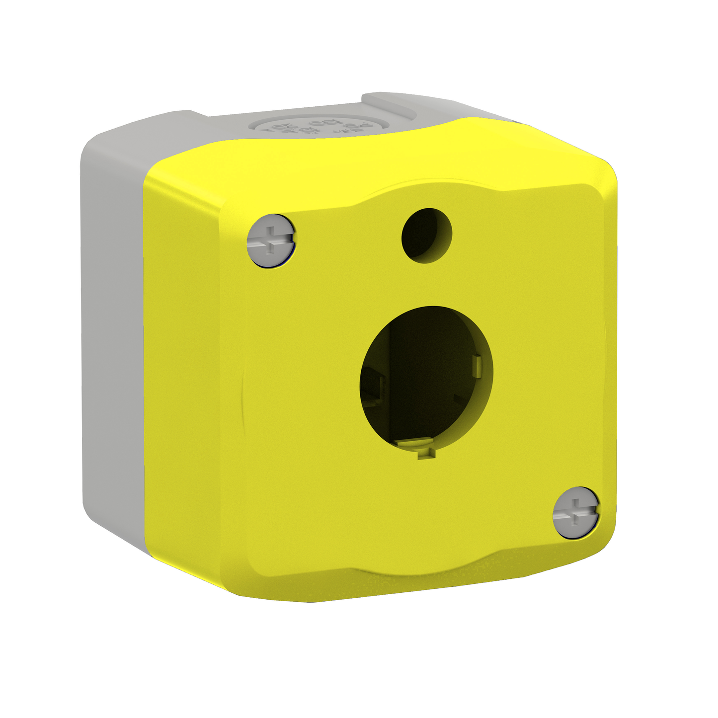 Schneider Electric-XALKW01-Harmony XAL - boite vide 1 trou - Ø22 - jaune - pour arrêt d'urgence lumineux