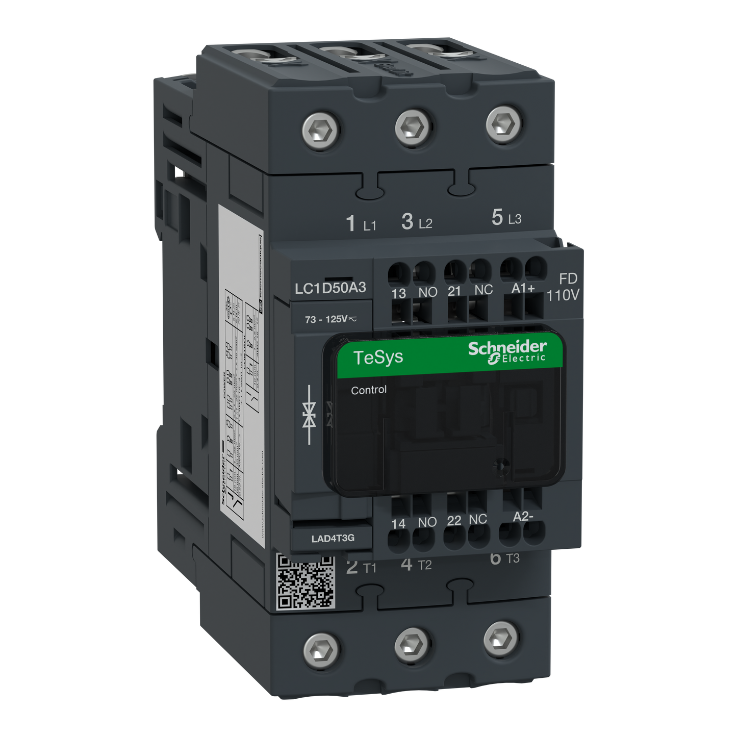 Schneider Electric-LC1D50A3FD-TeSys D - Cont everlink 3p ac3 440v 50a ctrl ress bob 110v cc
