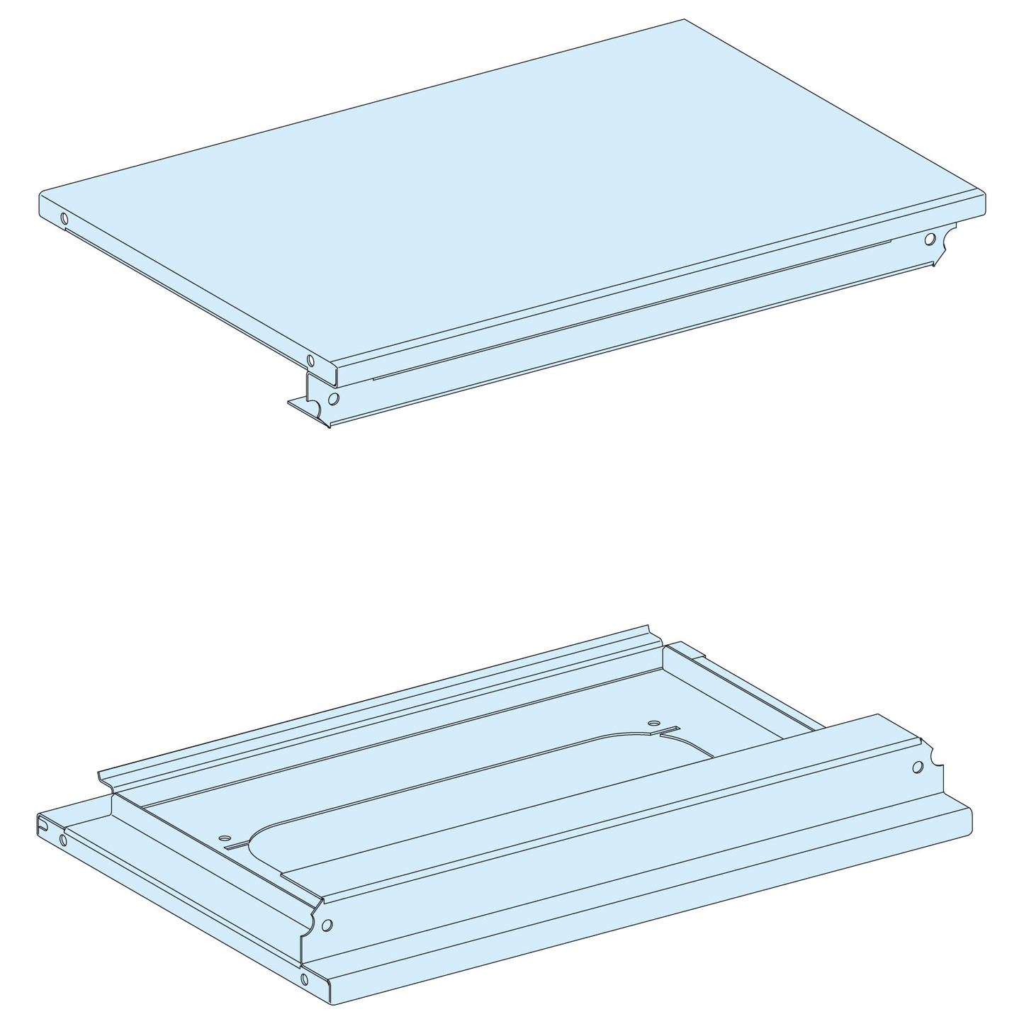 Schneider Electric-LVS08371-PrismaSeT G - Plaques haute et basse extension - L600 - IP55 - RAL9003