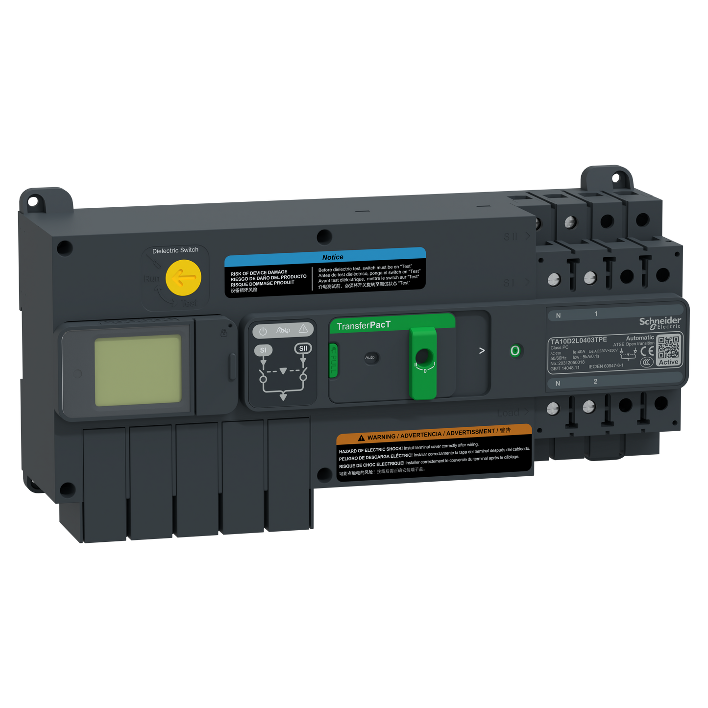 Schneider Electric-TA10D2L0403TPE-TAA100 40A 2P AUTO LCD 230V