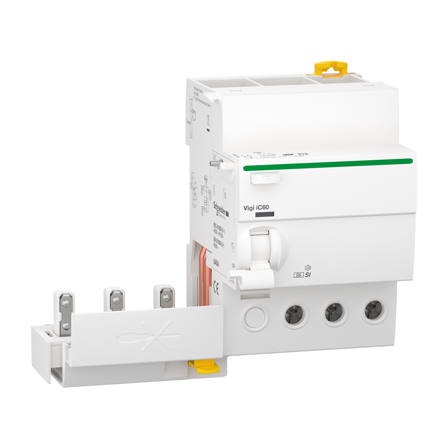 Schneider Electric-A9Q31340-Acti9 Vigi iC60 - Bloc diff. 230Vca (Ph/N) - 3P - 40A - 30mA - Type A-SI