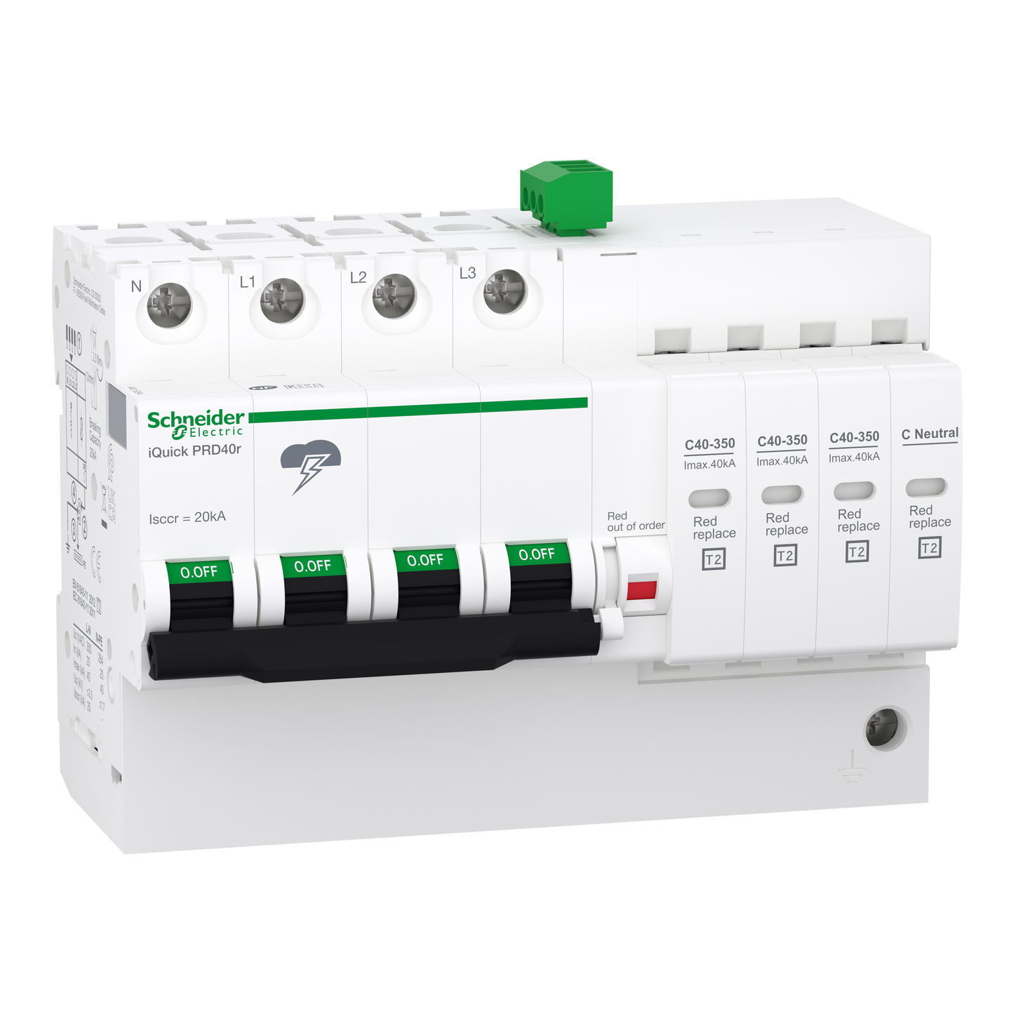 Schneider Electric-A9L16294-Acti9 - Parafoudre iQuick PRD40r - 3P+N avec report de signalisation