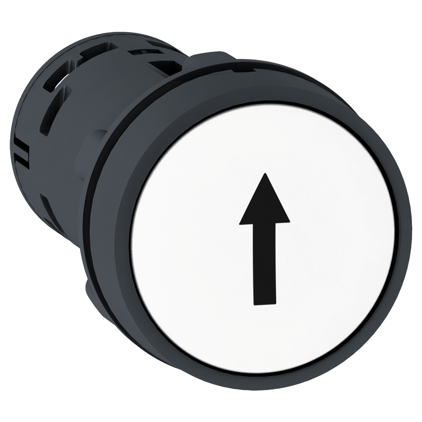 Schneider Electric-XB7NA15341-Harmony bouton-poussoir affleurant - Ø22 - blanc - 1O+1F - noir Flèche haute