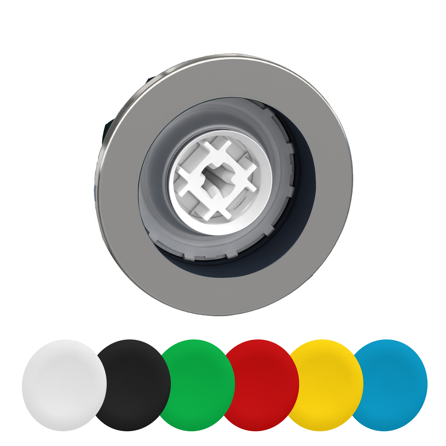 Schneider Electric-ZB4FA9-Harmony XB4 - tête bouton poussoir à impulsion - flush - 6 couleurs