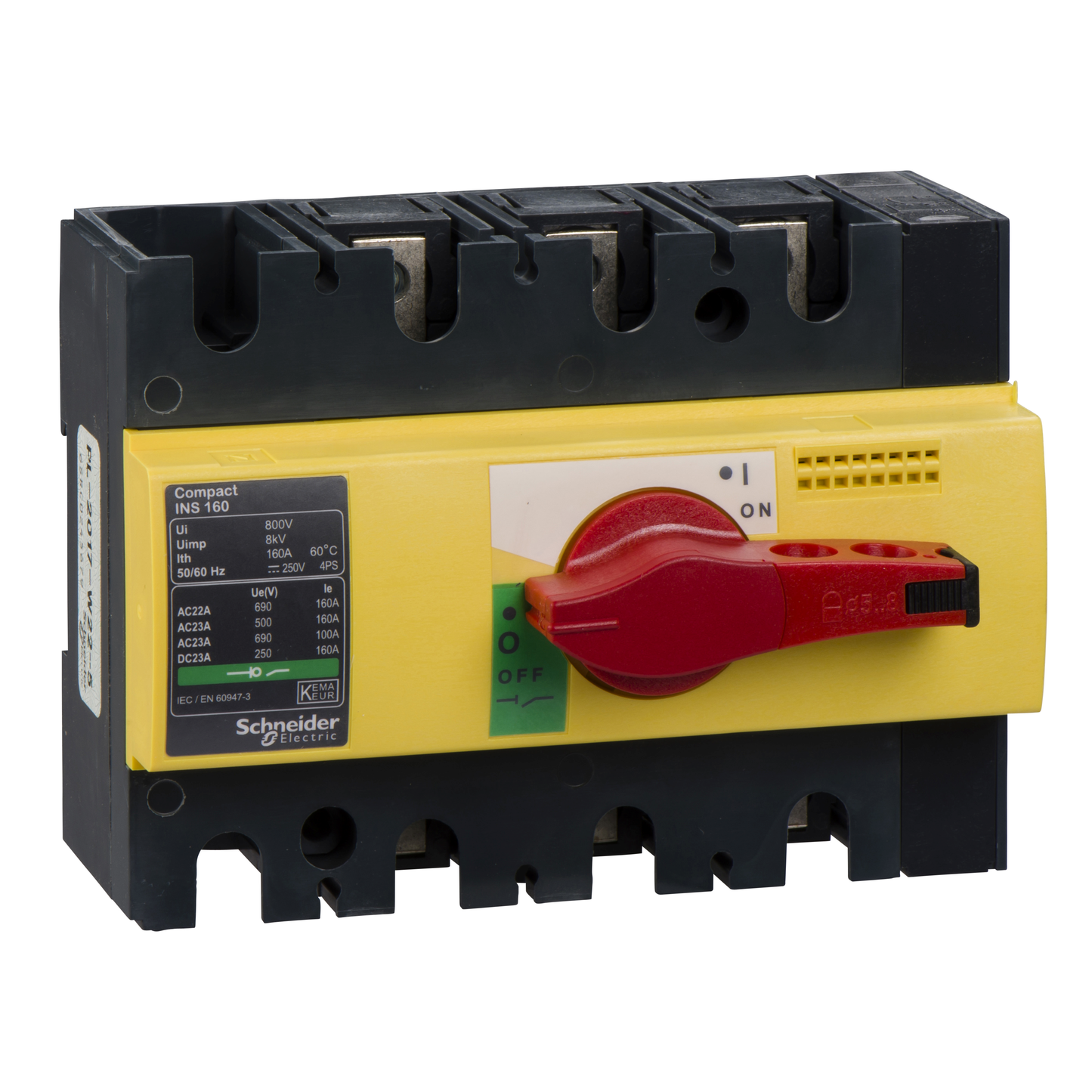 Schneider Electric-28928-ComPacT INS - Interrupteur sectionneur - INS160 3P 160A - poignée rouge