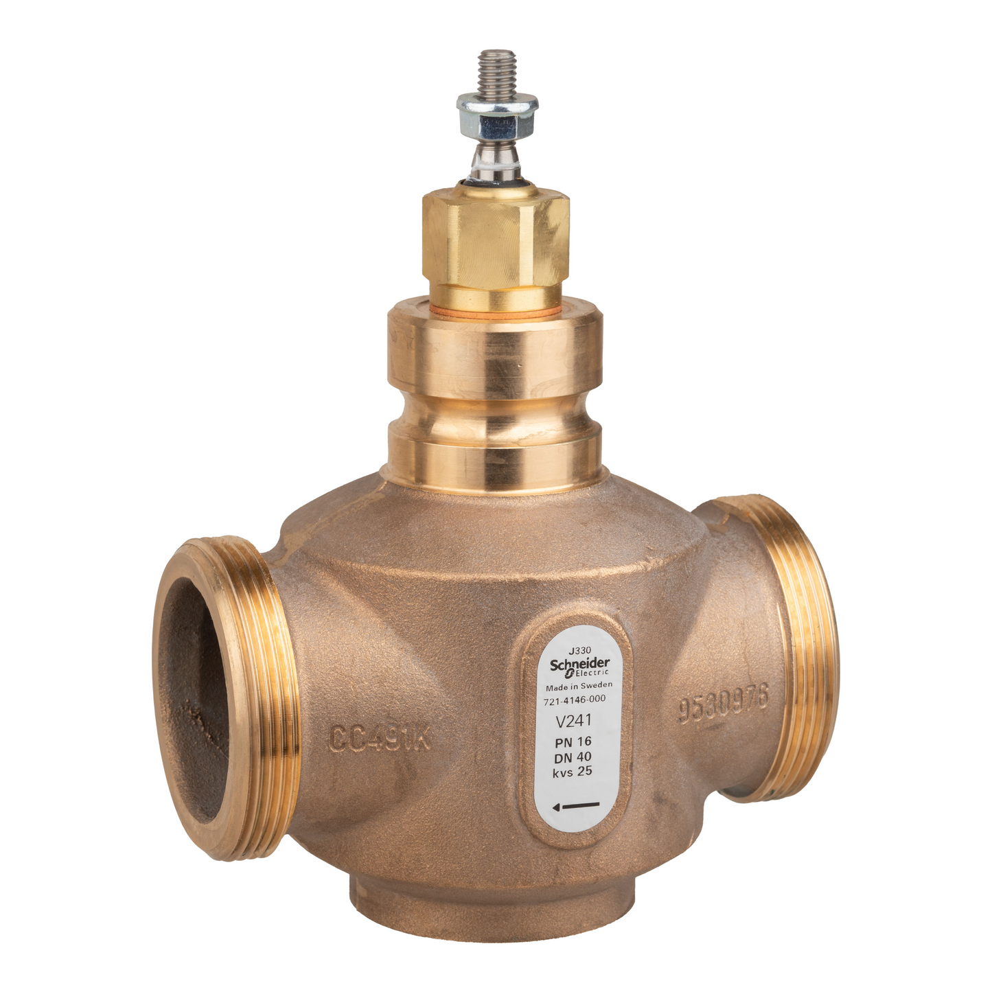 Schneider Electric-7214146000-Vanne 2 voies bronze filetée PN16 DN40 Kv25
