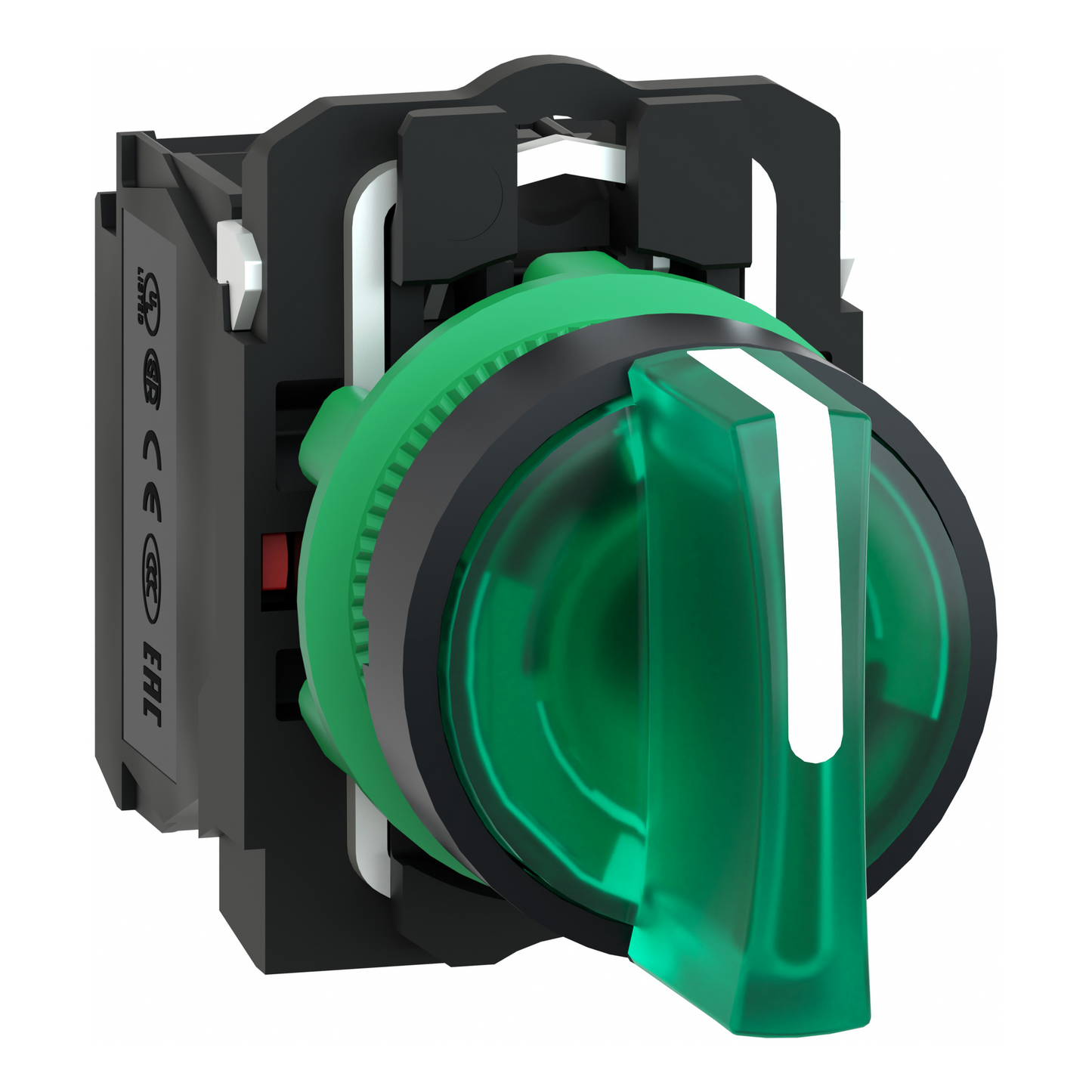 Schneider Electric-XB5AK133M5-Harmony XB5 - Sélecteur lumineux - 3 positions Fixes - Vert - 1O+1F - 230/40CA