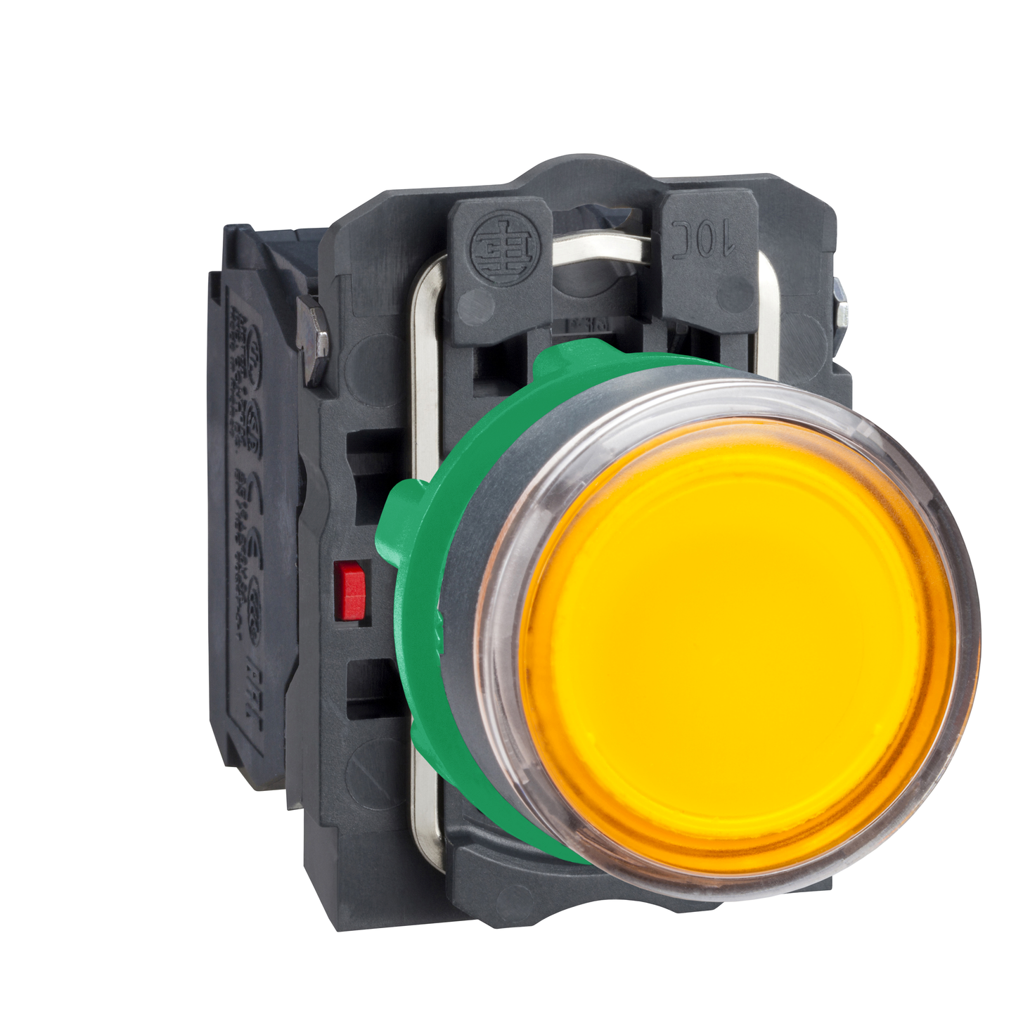 Schneider Electric-XB5AW35G5-Harmony bt-pous lumineux orange Ø22 - impulsion - 120V - 1O+1F