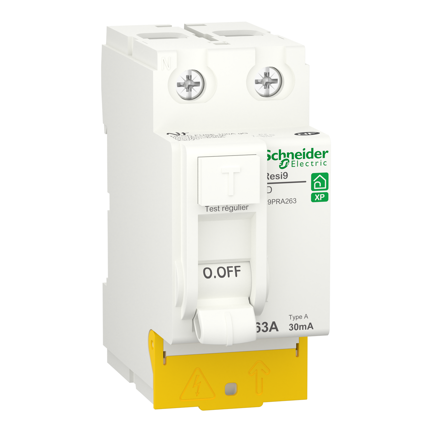 Schneider Electric-R9PRA263-Resi9 - inter différentiel - 2P - 63A - 30mA - Type A - peignable - alim bas