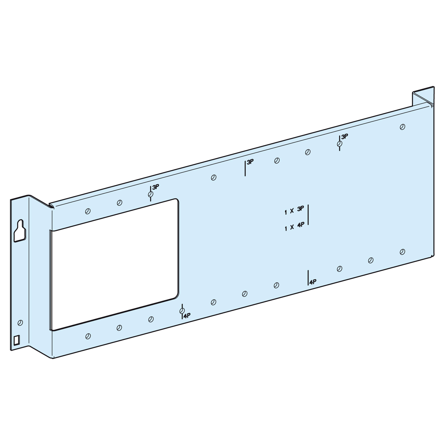 Schneider Electric-LVS03041-PrismaSeT G - Platine NSX250/Vigi-vertical-fixe-Cde rotat.-L600-RAL9003
