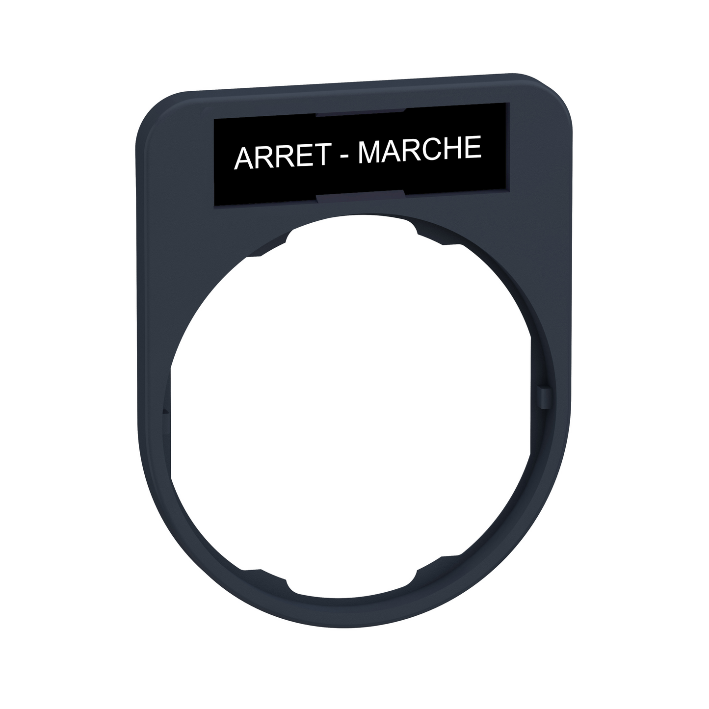 Schneider Electric-ZBYF2166-Harmony - porte-étiquette plate 30x40 - flush - P noir - étiq 8x27 ARRET-MARCHE