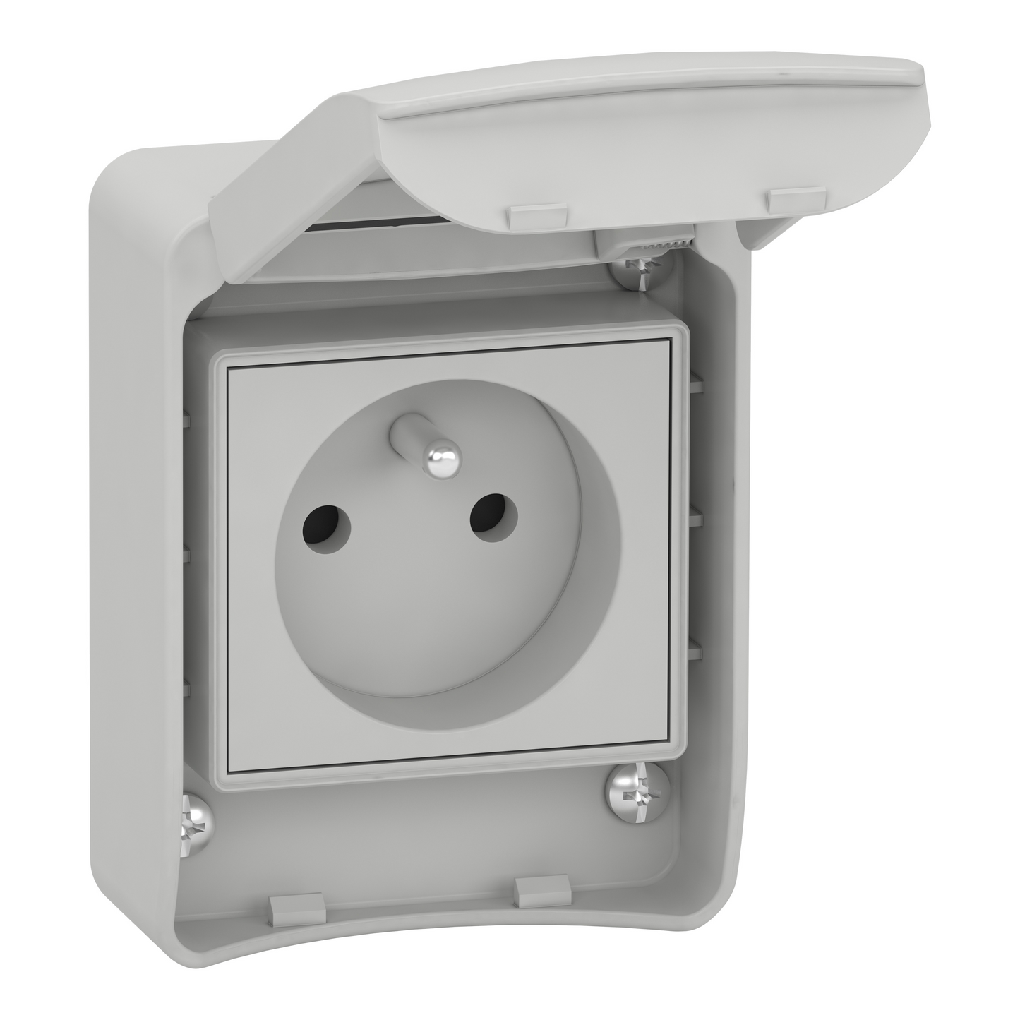 Schneider Electric-81140-Mureva - prise de courant FR 2P+T - 65x85mm - 10/16A 250V - IP65 - gris RAL7035
