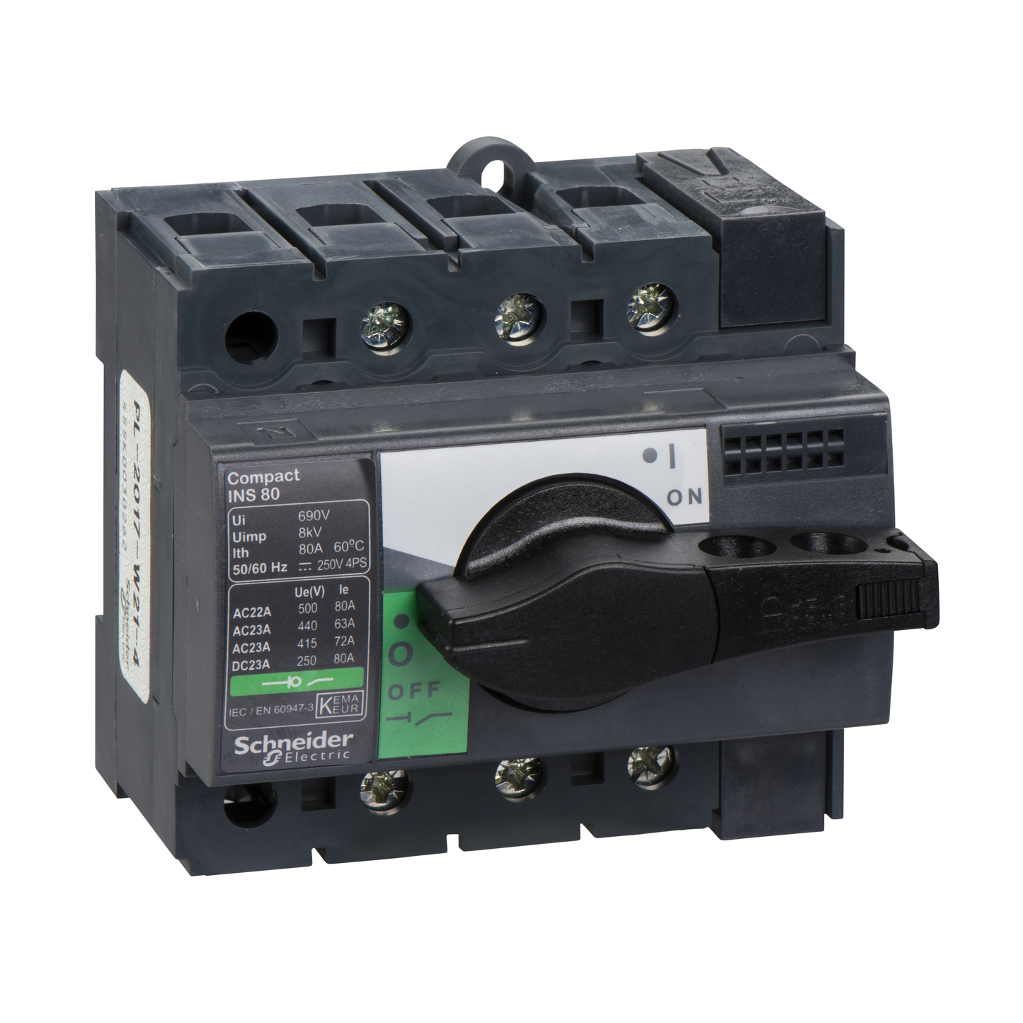 Schneider Electric-28904-ComPacT INS - Interrupteur sectionneur - 3P - 80A - poignée noire