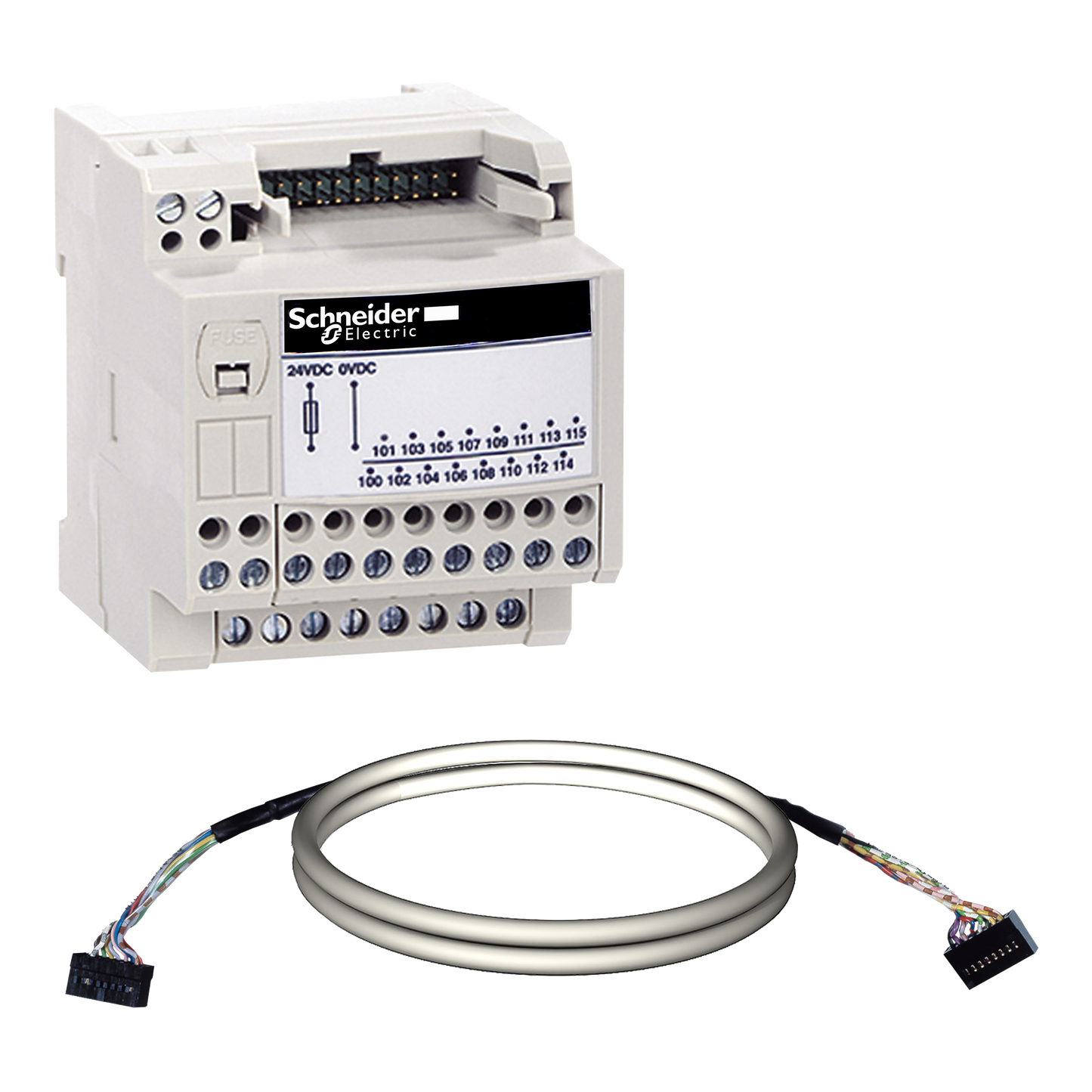 Schneider Electric-ABE7H20E100-Telefast ABE7 - embase de raccord. passive - 16 E ou S - câble 1m Micro/Premium