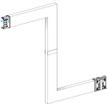 Schneider Electric-KSA400DZE43F-Canalis KSA - Zed vertical coupe feu 400A - 3 côtés ajustables 250-750mm