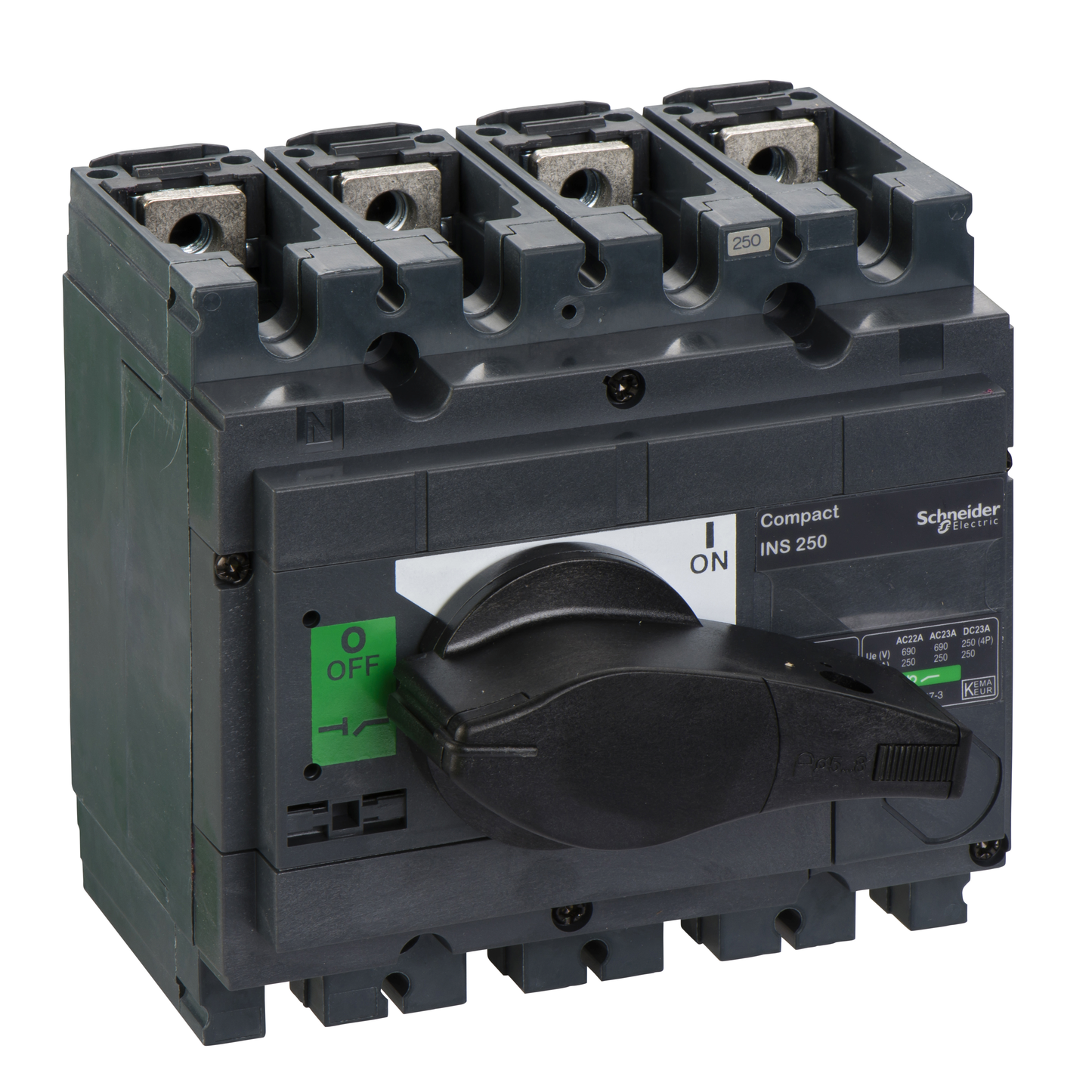 Schneider Electric-31107-ComPacT INS - Interrupteur sectionneur - INS250 4P 250A - poignée noire