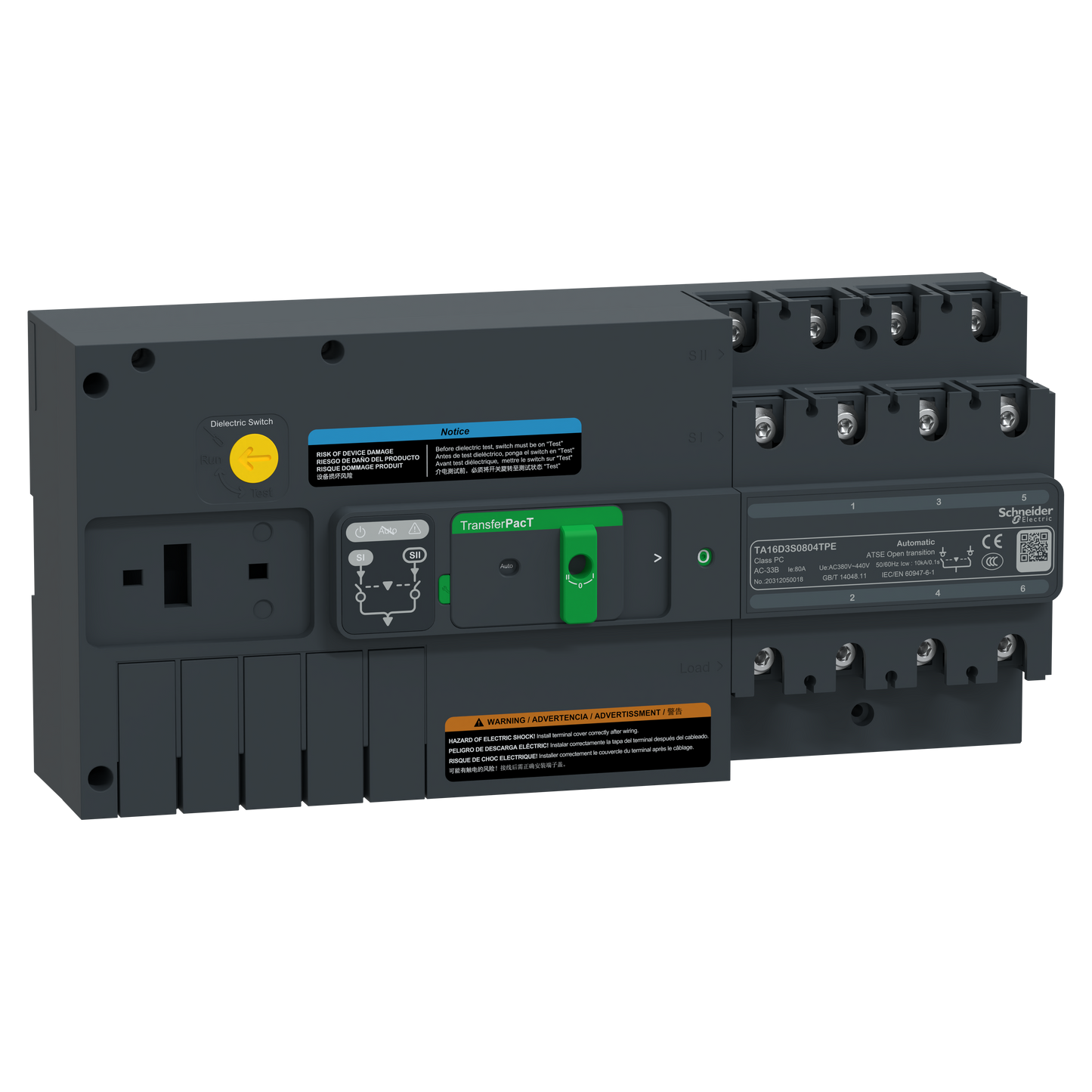 Schneider Electric-TA16D3S0804TPE-TransferPacT TA160 - inverseur de sources - commutateurs - 80A - 3P - 400Vca