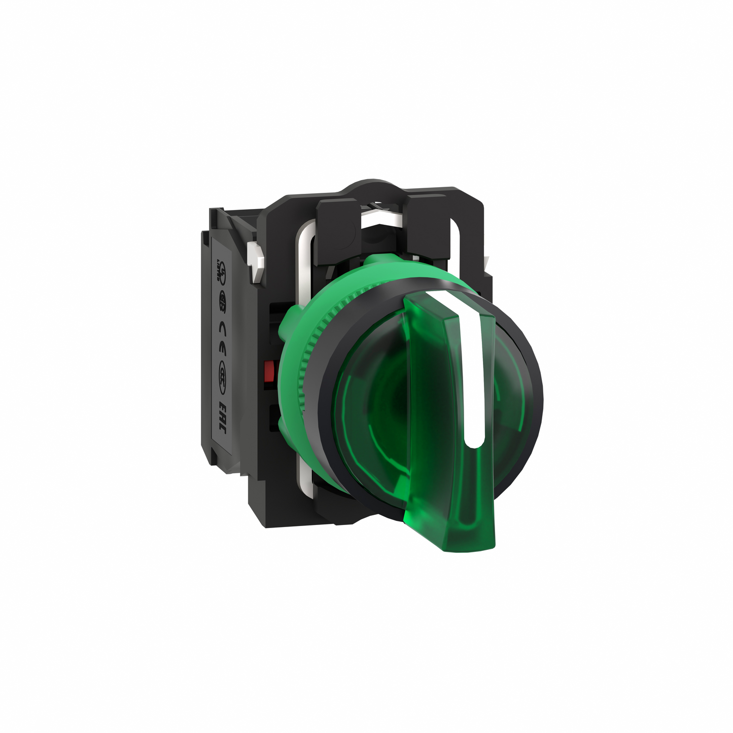 Schneider Electric-XB5AK133B5-Harmony XB5 - Sélecteur lumineux - 3 positions Fixes - Vert - 1O+1F - 24 VCA/CC