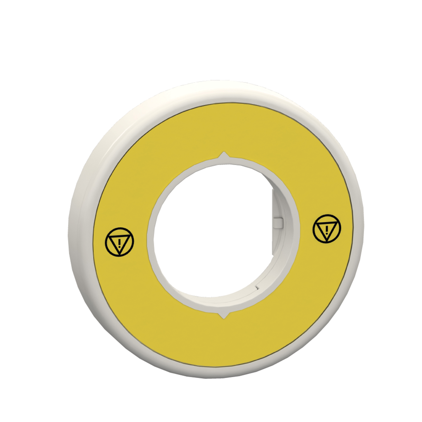 Schneider Electric-ZBY9W2B140-Harmony - étiquette lumineuse rouge - Ø60 - logo EN13850 - fond jaune - 24V