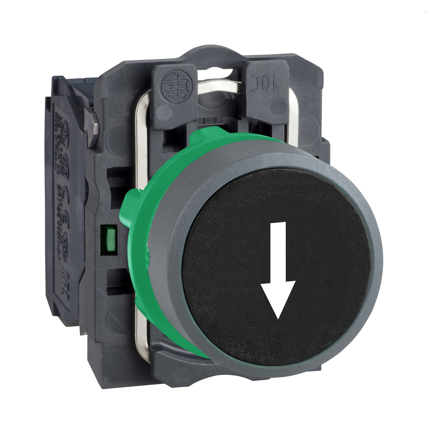 Schneider Electric-XB5AA3351C0-Harmony XB5 - bouton poussoir à impulsion - Ø22 - col grise - marqué - noir - 1F