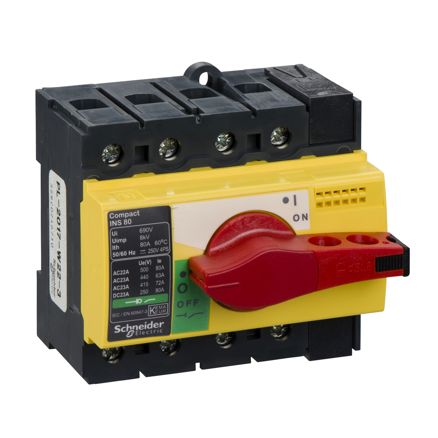 Schneider Electric-28921-ComPacT INS - Interrupteur sectionneur - 4P - 80A - poignée rouge