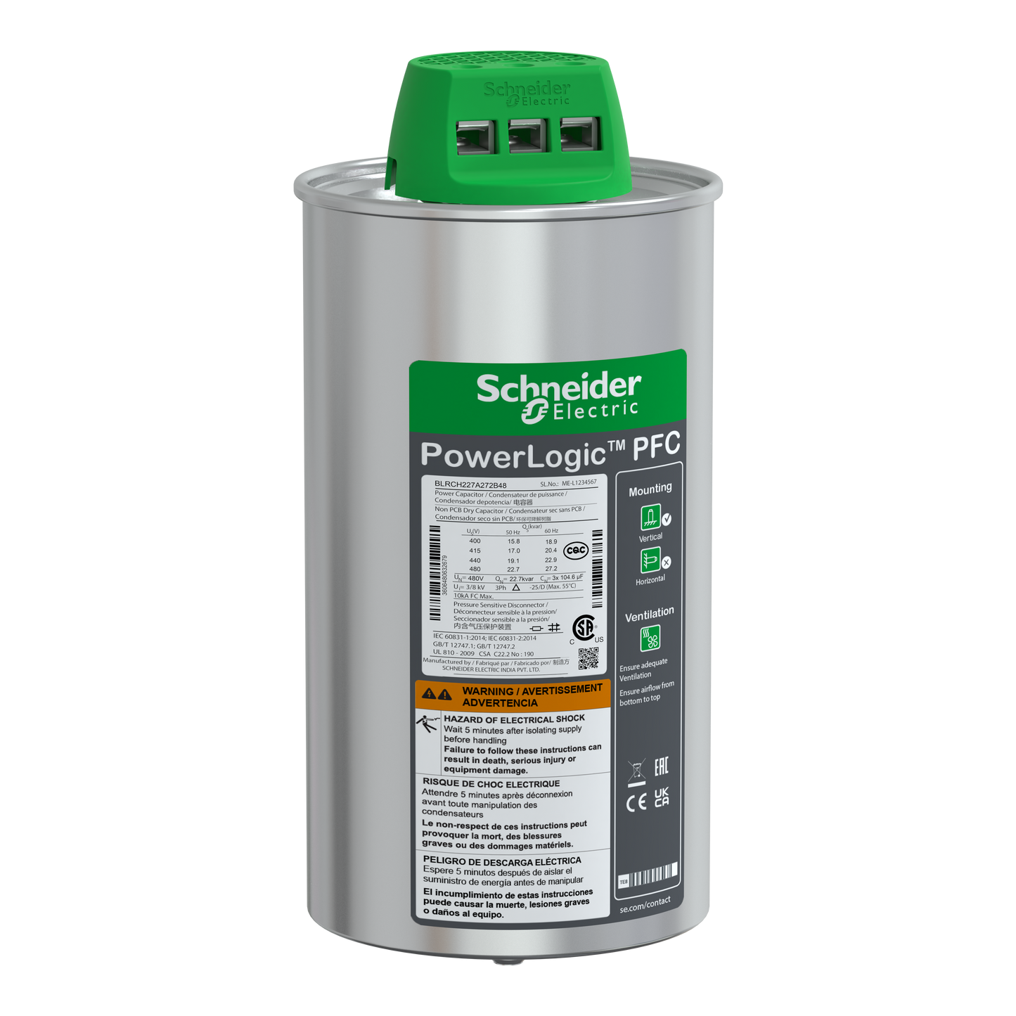 Schneider Electric-BLRCH227A272B48-VarPlusCAN - condensateur HDY 22.7 /27.2 KVAR 480V