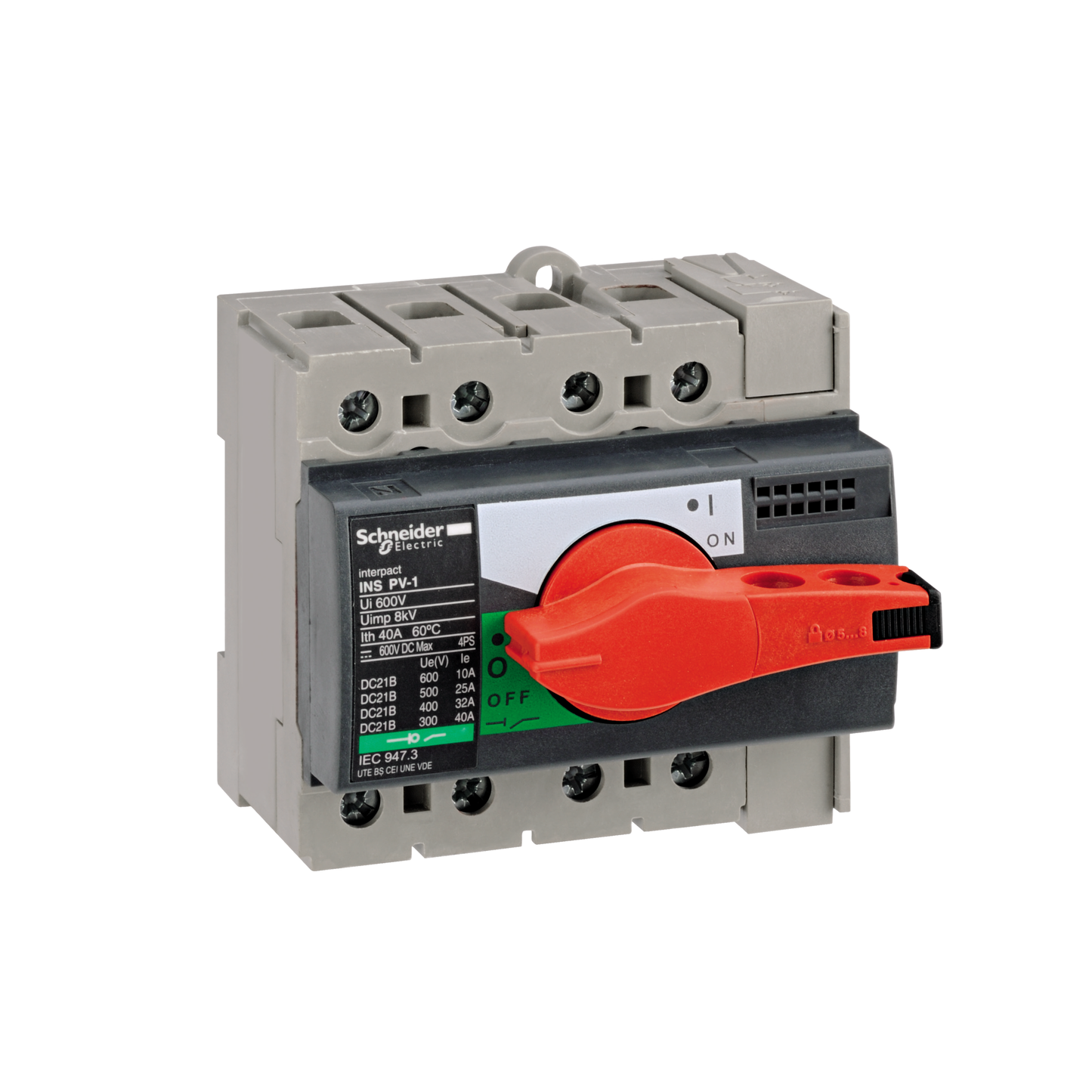Schneider Electric-28907-Compact INS80 DC PV - interrupteur CC photovoltaique - 4P - 10A - 600V