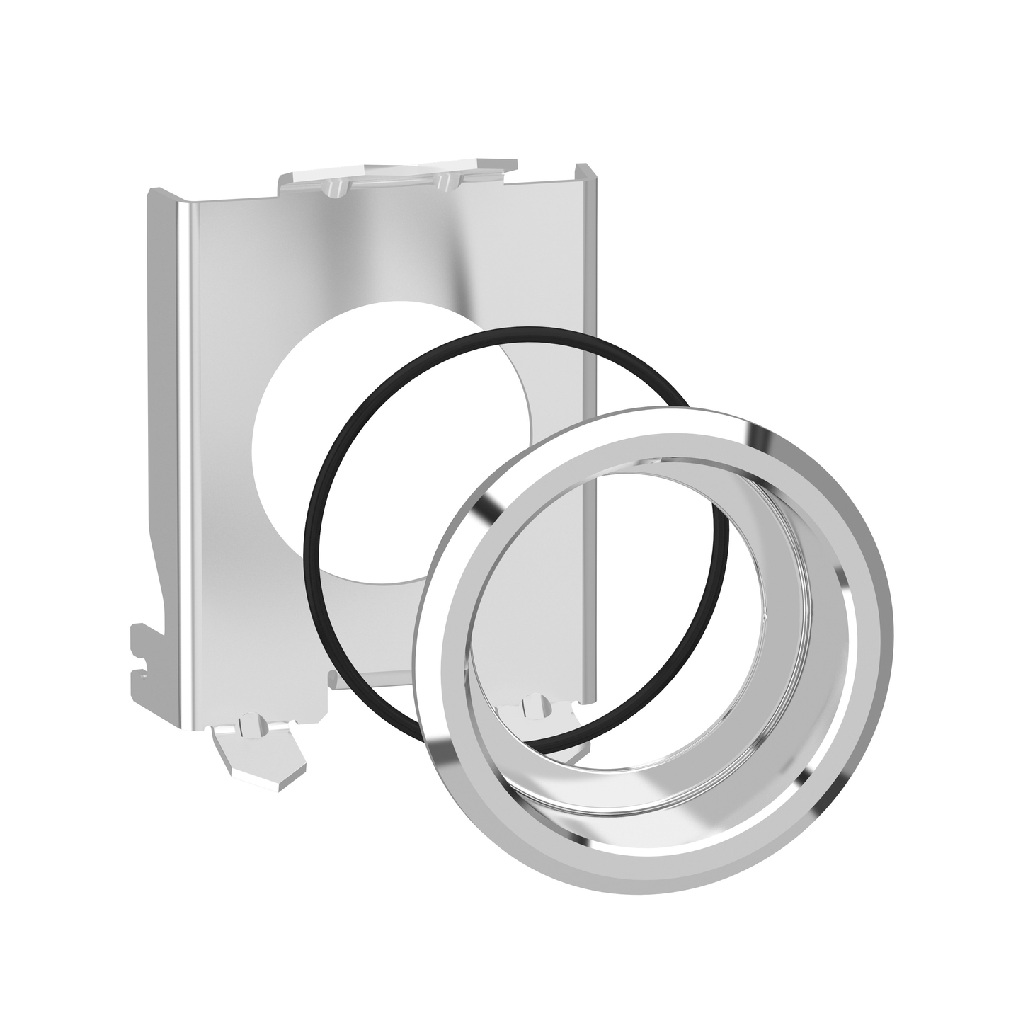 Schneider Electric-ZB4BZ022-Harmony XB4 - kit de montage encastré - Ø22 - pour BP lum. et bouton tournant