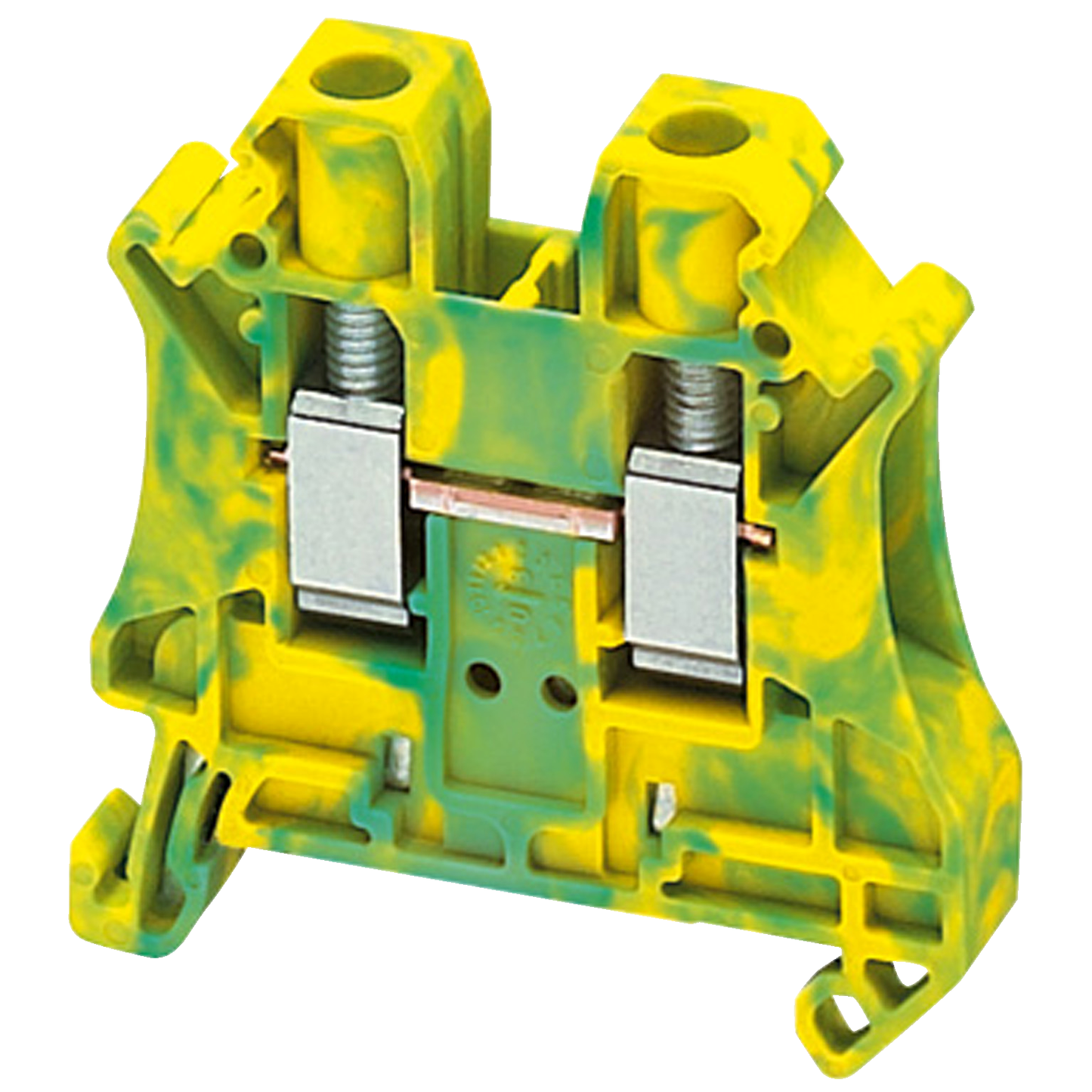 Schneider Electric-NSYTRV62PE-Borne à vis - pour conducteur de protection - 2 points - 6mm² - vert/jaune