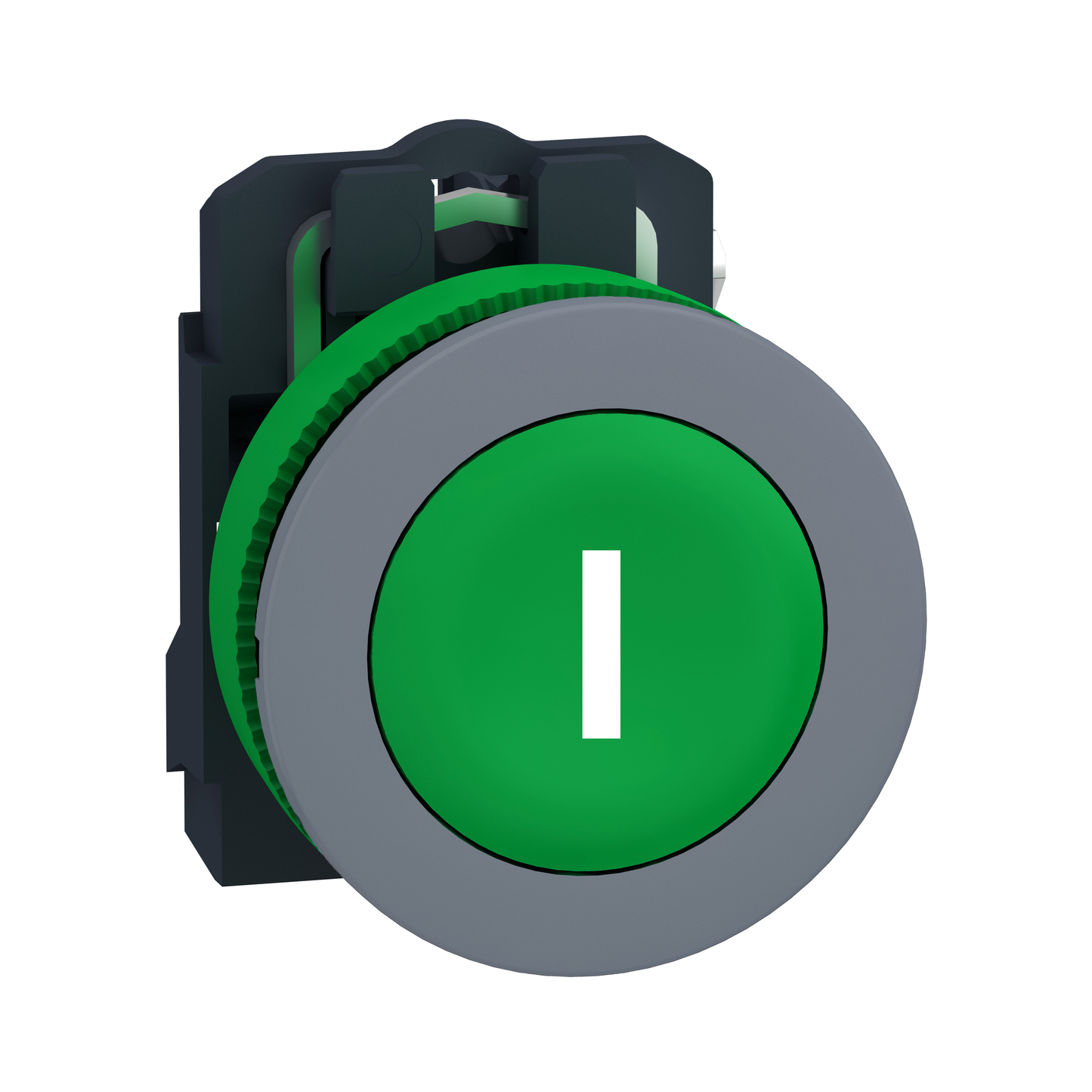 Schneider Electric-XB5FA3311C0-Harmony XB5 - bouton poussoir - Ø22 - col flush grise - marqué - vert - 1F