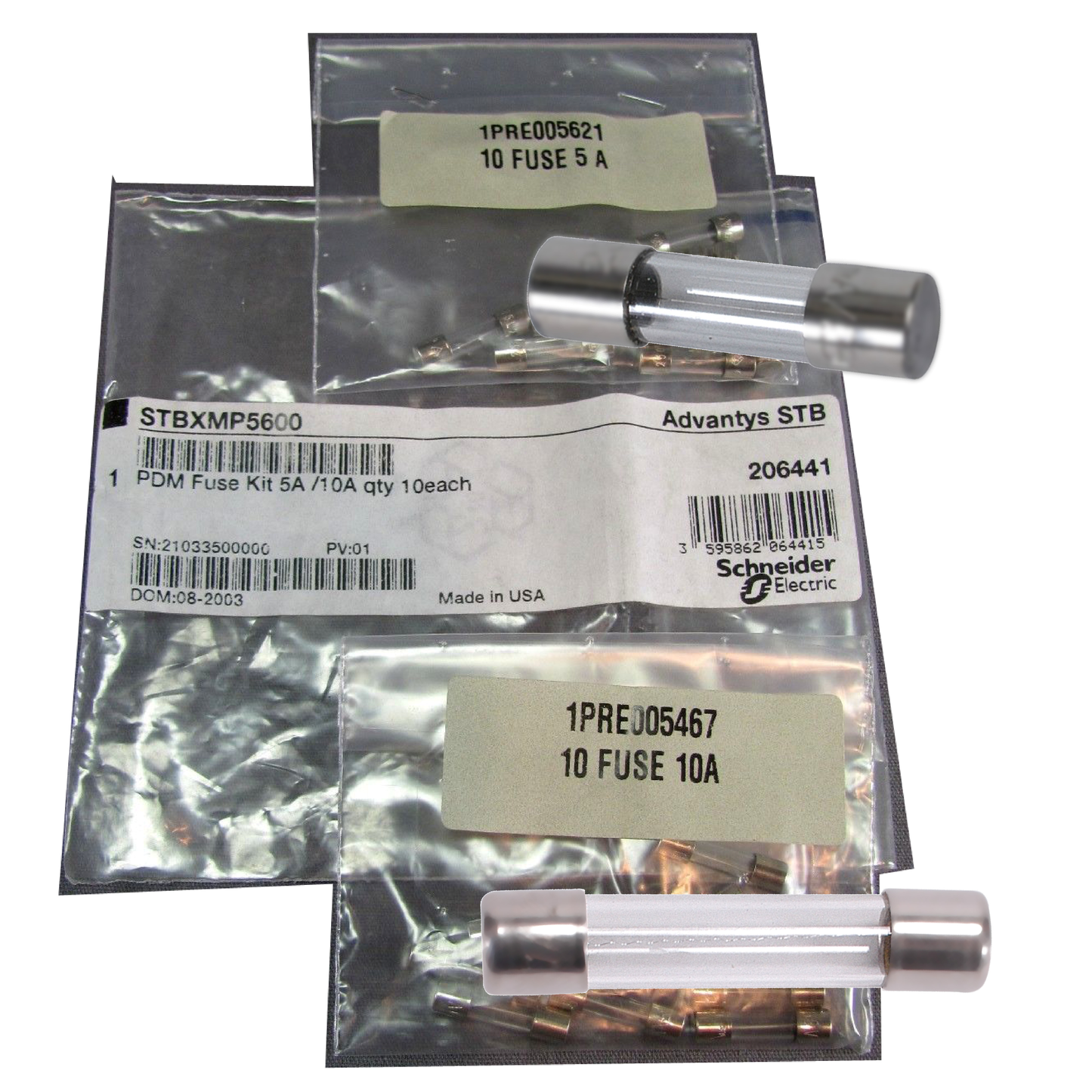 Schneider Electric-STBXMP5600-Advantys STB - kit de fusibles PDM - pour module E/S - 5 fusibles 10A