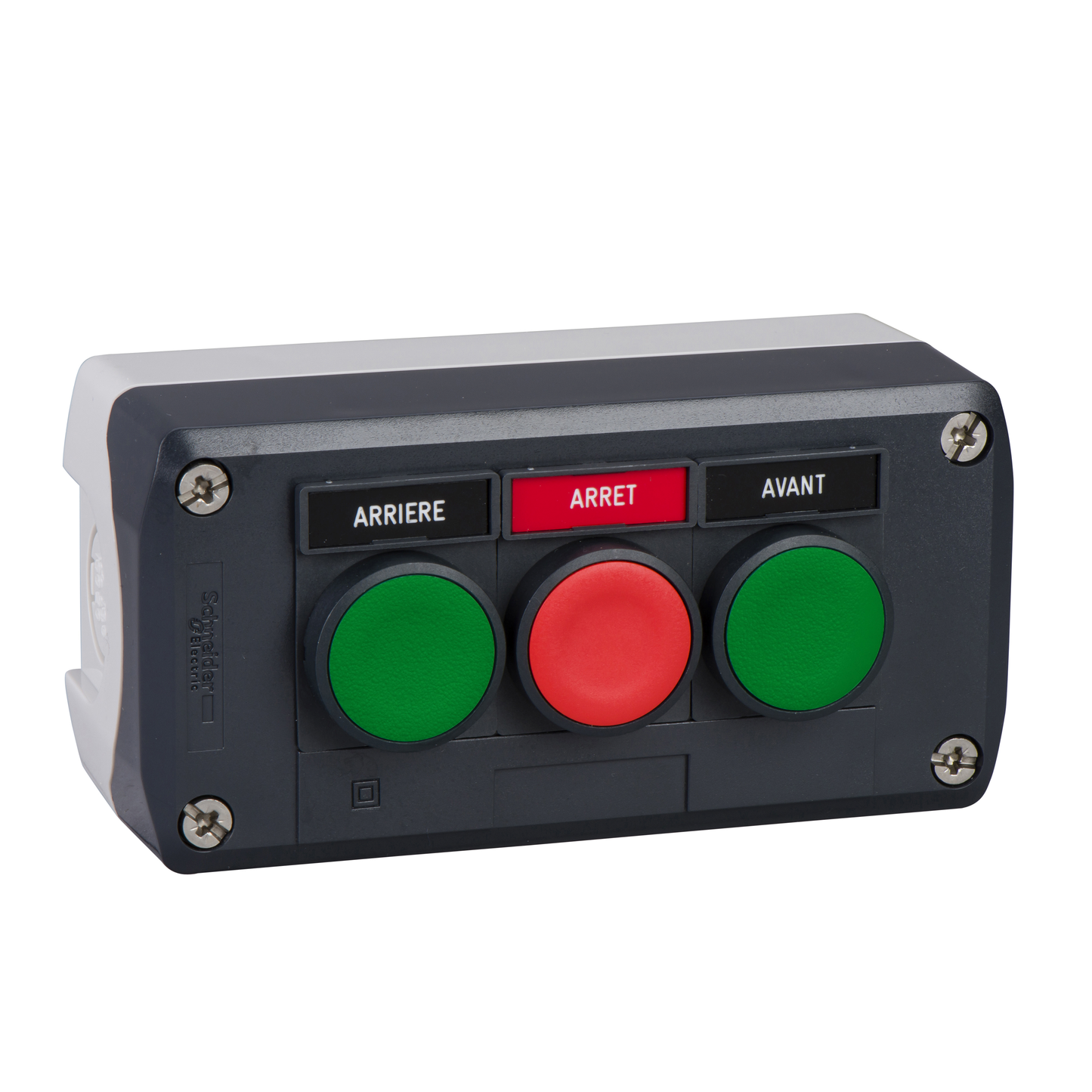 Schneider Electric-XALD311-Harmony boite - 3 boutons poussoirs Ø22 - vert /rouge /vert