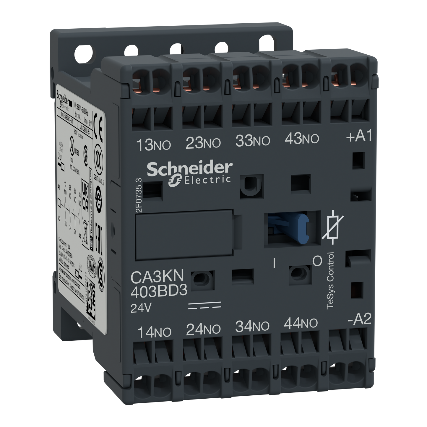 Schneider Electric-CA3KN403BD3-TeSys CA3K - contacteur - 4F+0O - instantané - 10A - 24Vcc
