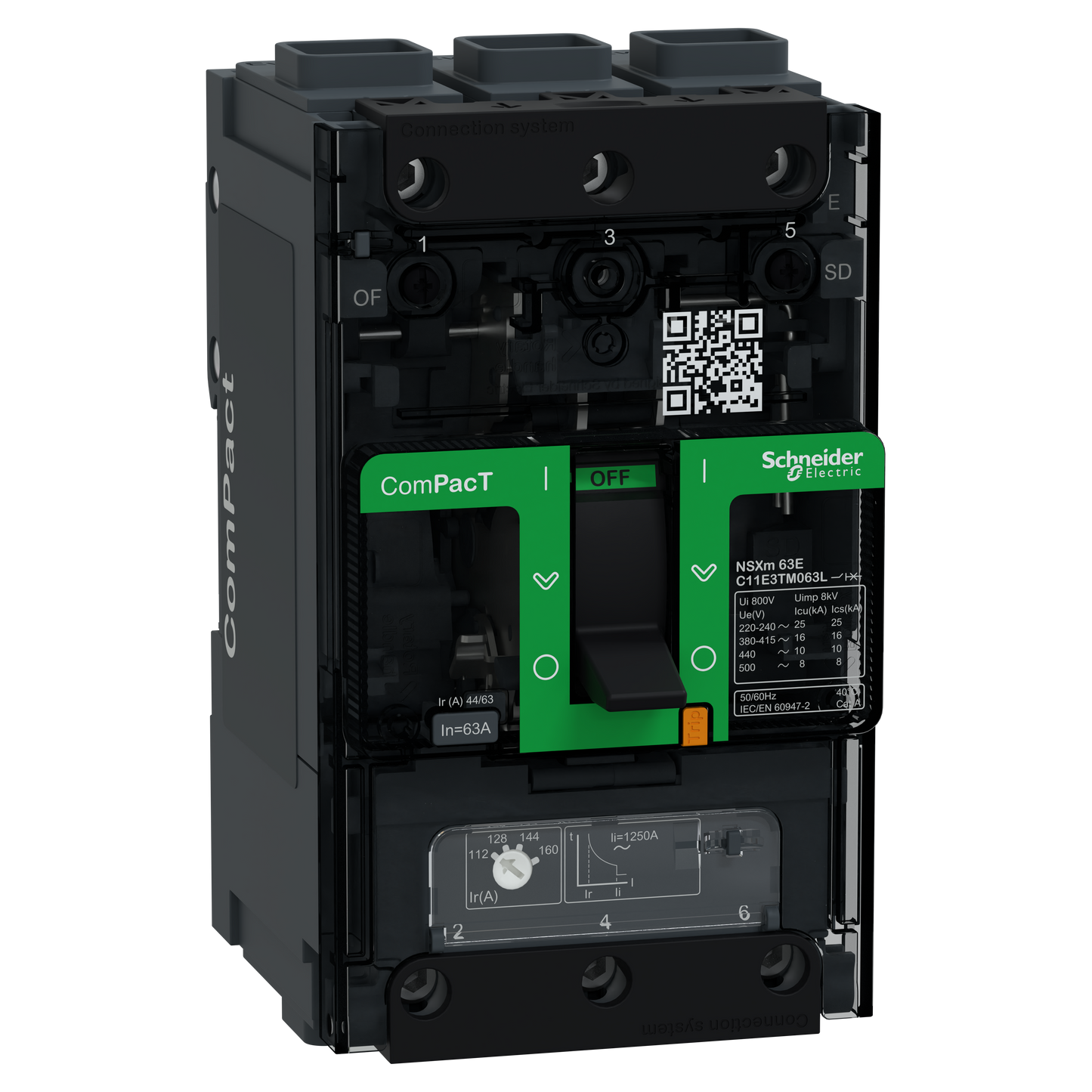 Schneider Electric-C11E3TM063L-NSXmE disj TMD 63A 3P3D Elink