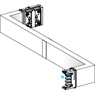 Schneider Electric-KSA400DZCG41F-Canalis KSA - Zed horiz. coupe feu 400A - Gau./Dr. - A&C=250mm - B=700-1200mm