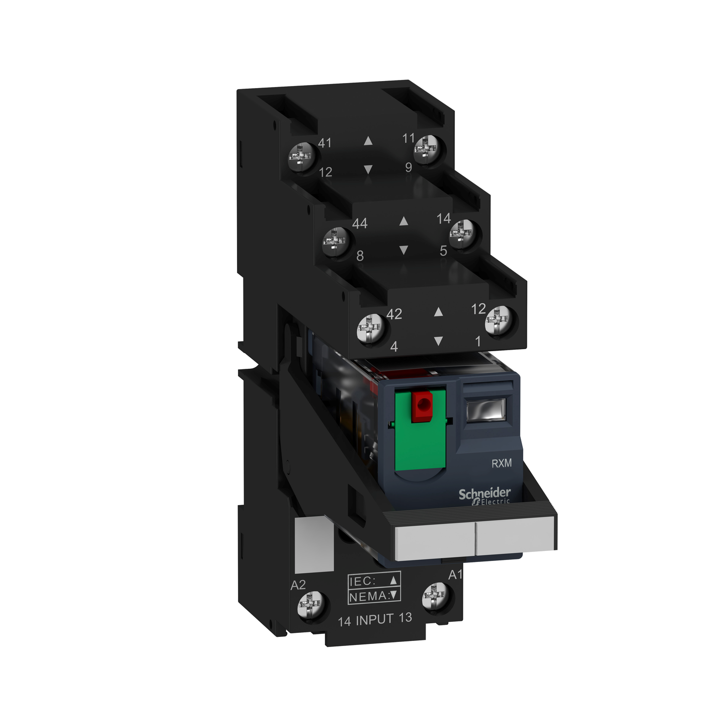 Schneider Electric-RXM2AB2P7PVS-Harmony Relay RXM - relais sur embase cont séparés - 2OF - 12A - test+DEL - 230V