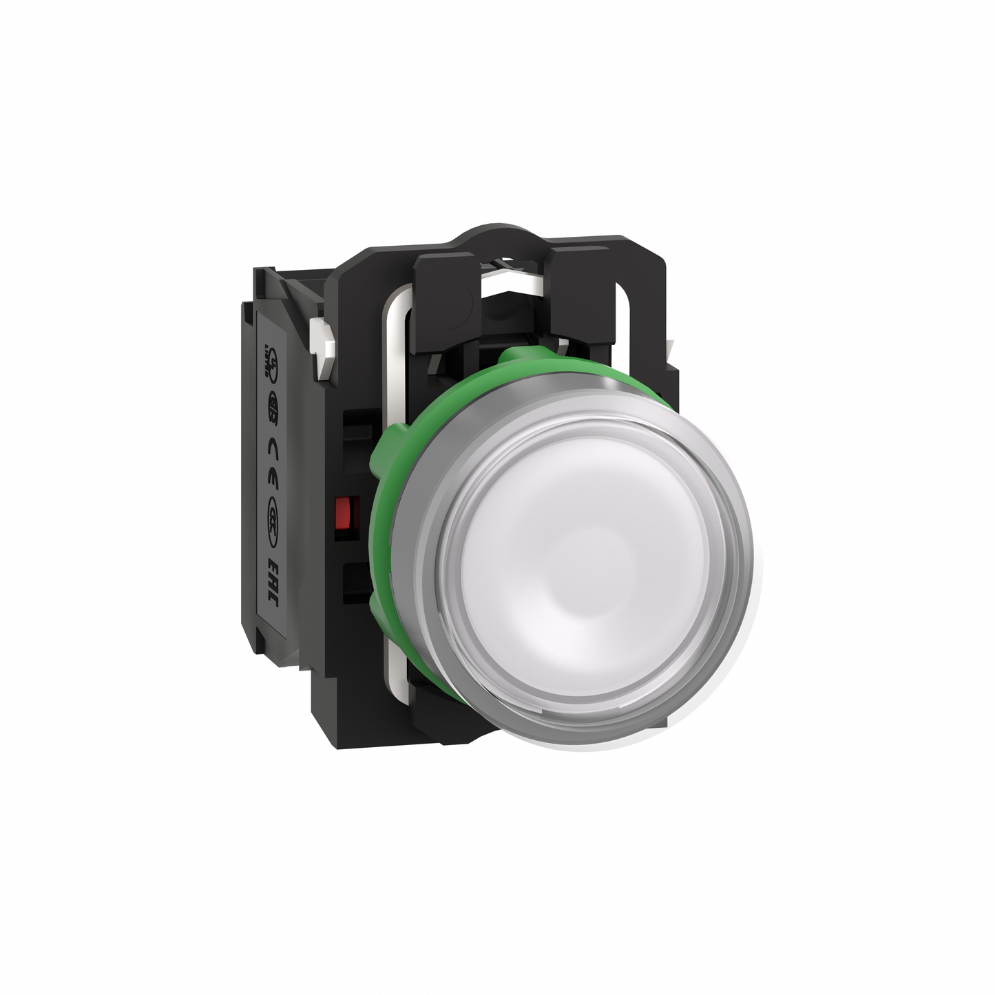 Schneider Electric-XB5AW31M5C0-Harmony XB5 - bouton poussoir lum - Ø22 - col grise - blanc - 1O+1F - 230V - vis