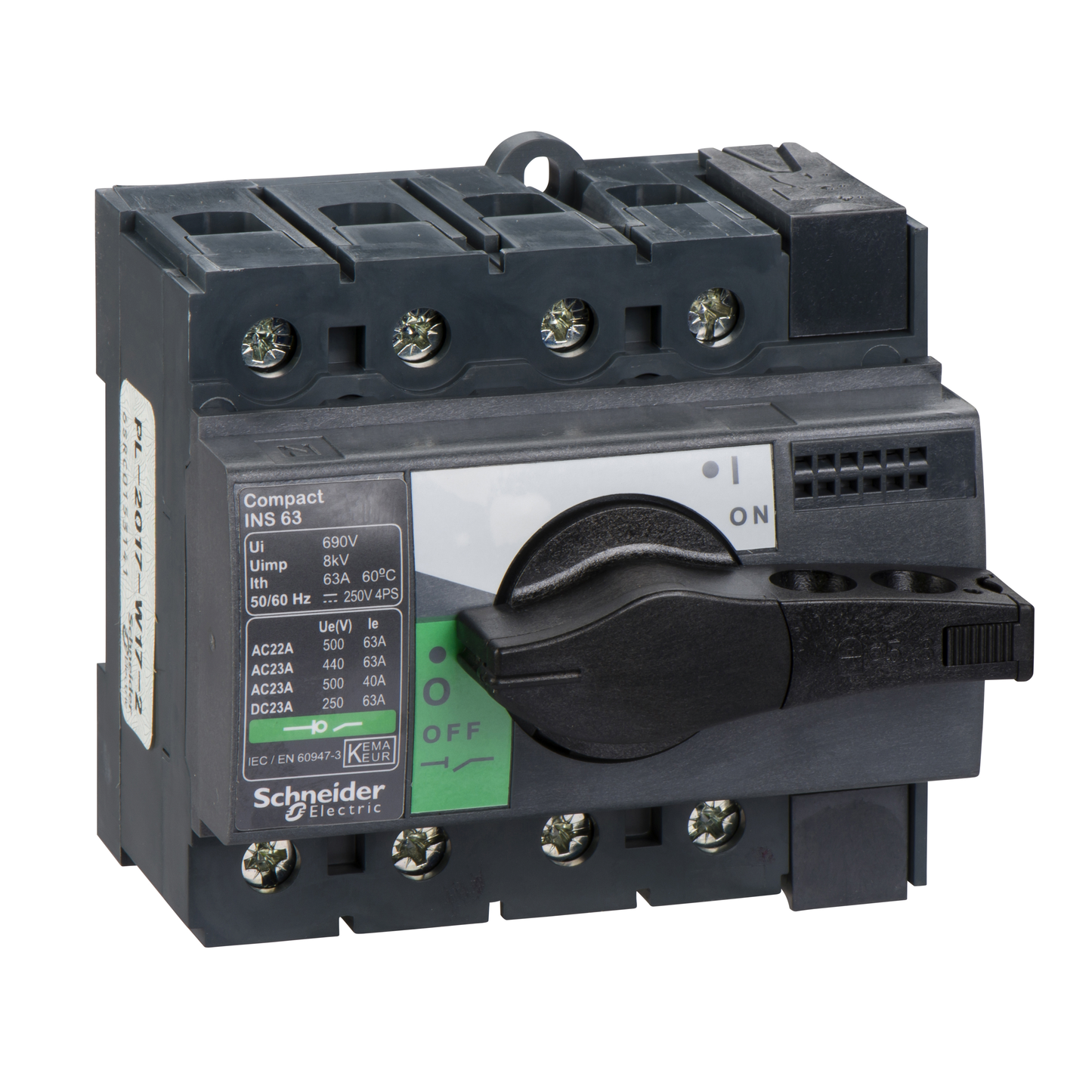 Schneider Electric-28903-ComPacT INS - Interrupteur sectionneur - 4P - 63A - poignée noire