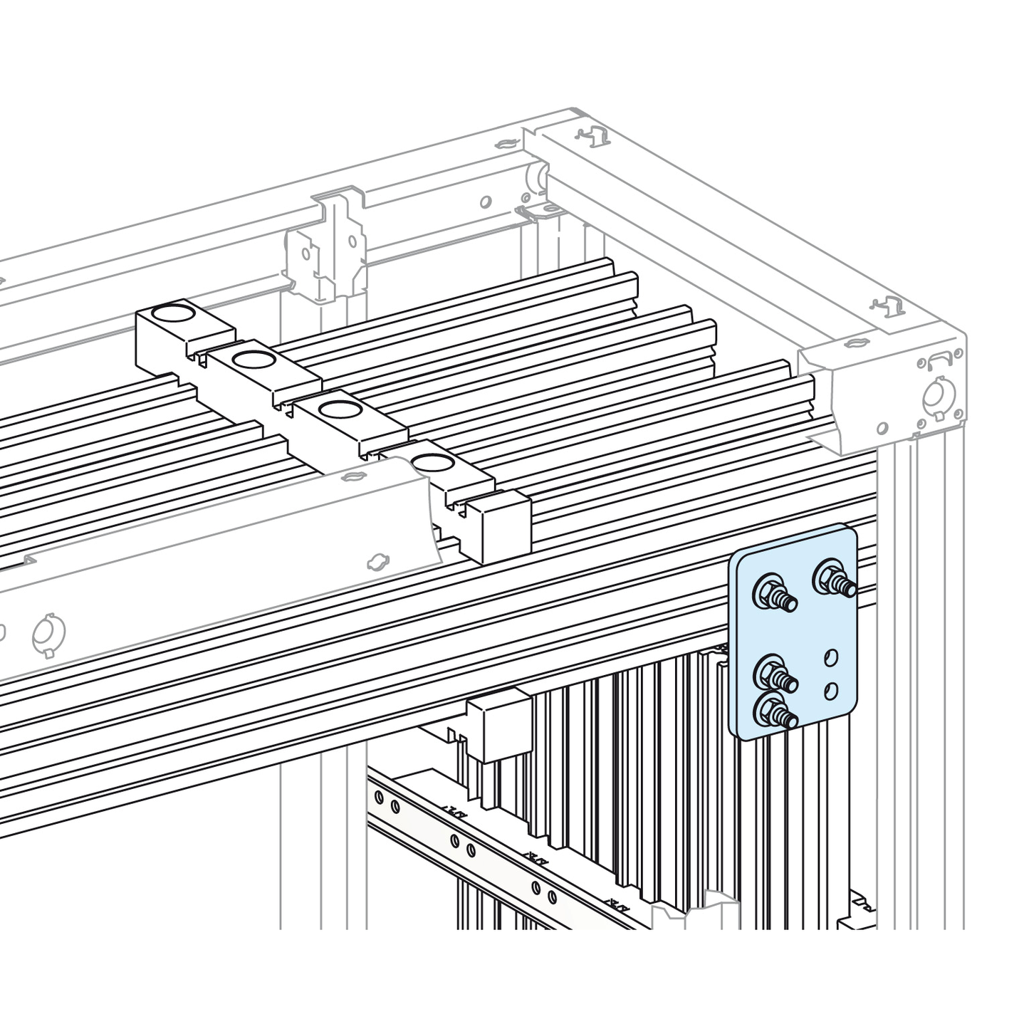 Schneider Electric-LVS04604-Linergy LGYE - Liaison courte JdB Vert./JdB Horiz. 2000-2500A - avec visserie