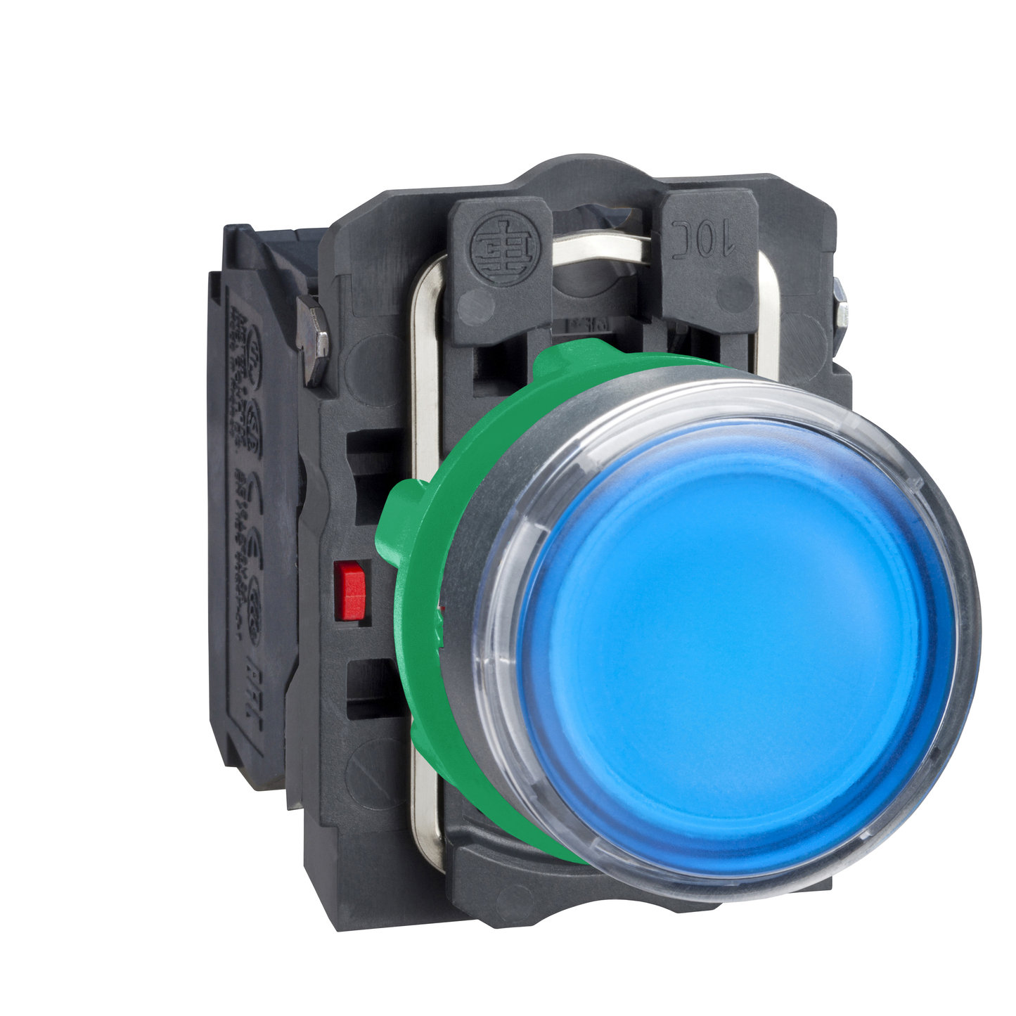 Schneider Electric-XB5AW36M5-Harmony bt-pous lumineux bleu Ø22 - impulsion - 240 V - 1O+1F