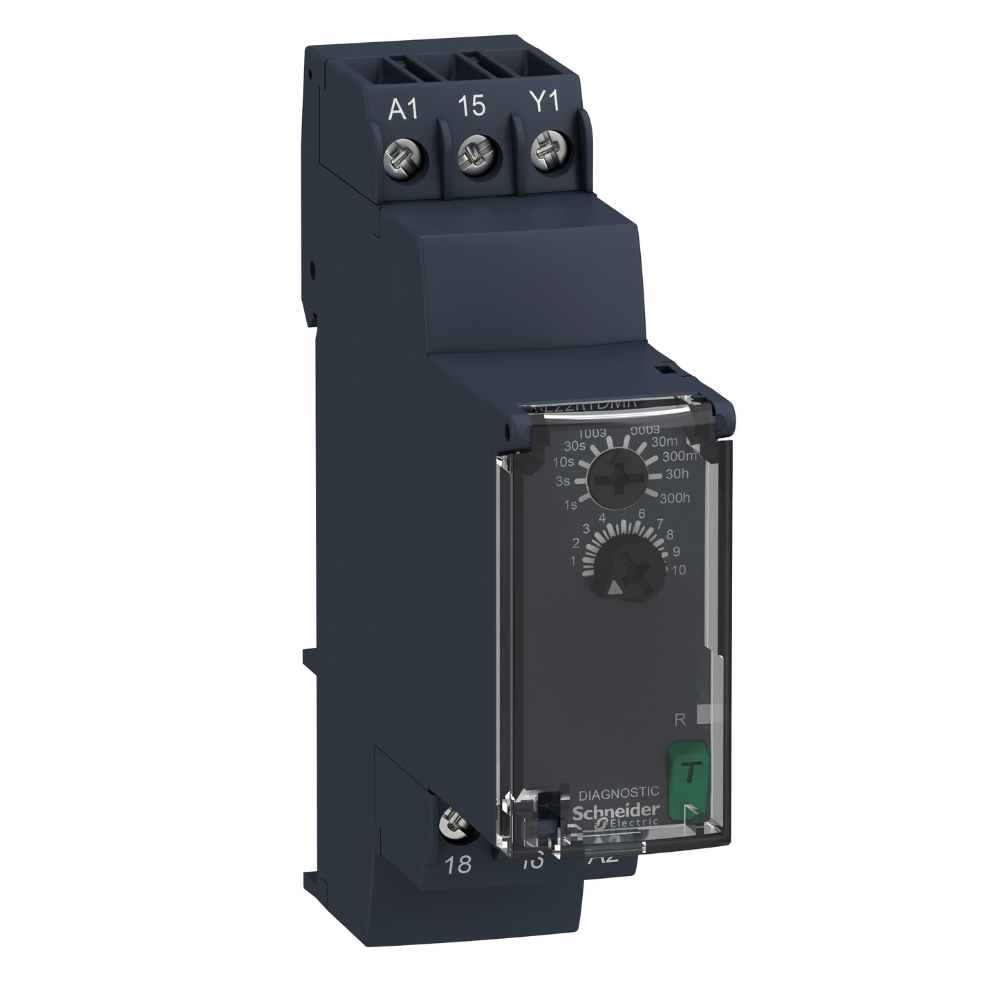 Schneider Electric-RE22R1DMR-Harmony Time RE22 - relais tempo - 1OF - D Dw - 1s à 300h - 24V à 240VACDC