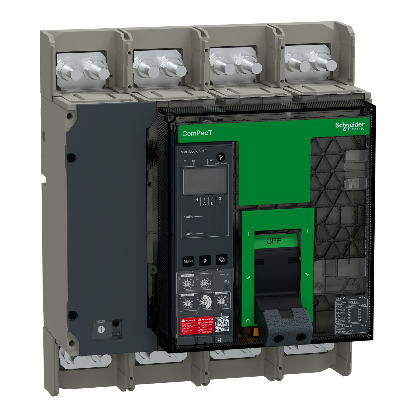 Schneider Electric-C125H45EFM-ComPacT NS1250H - disjoncteur - MicroLogic 5.E 1250A - 4P - 70kA - fixe - manuel
