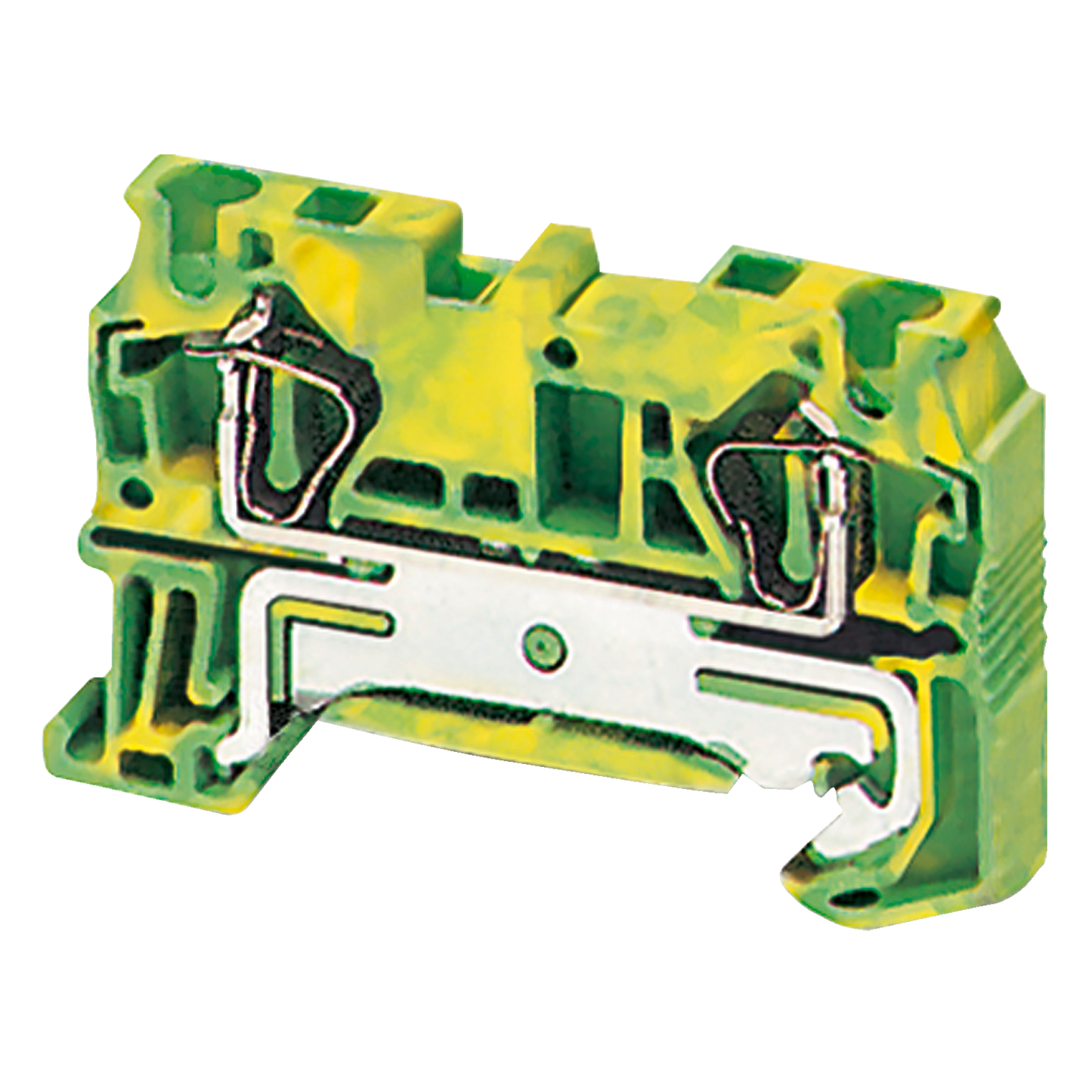 Schneider Electric-NSYTRR42PE-Borne à ressort - pour conducteur de protection - 2 points - 4mm² - vert/jaune