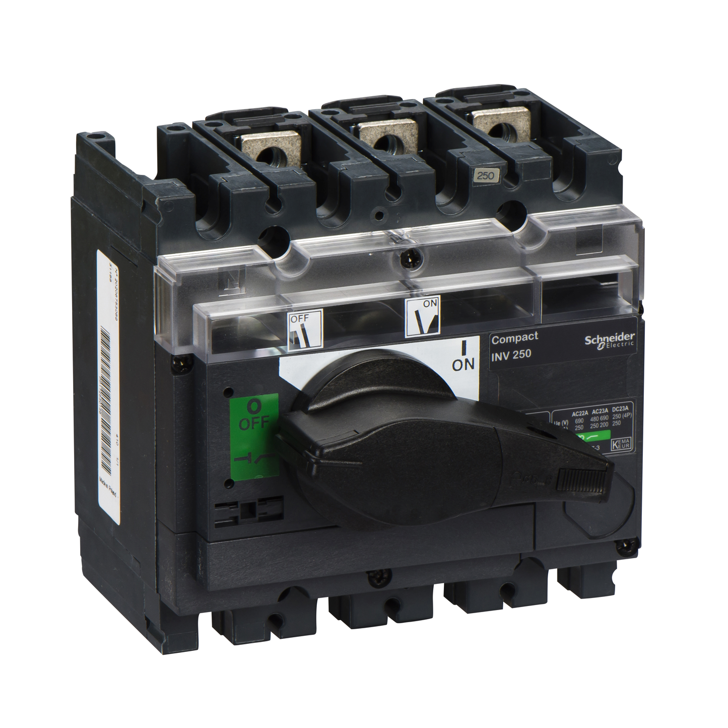 Schneider Electric-31166-interrupteur sectionneur à coupure visible - poignée noire - INV250 3P 250A