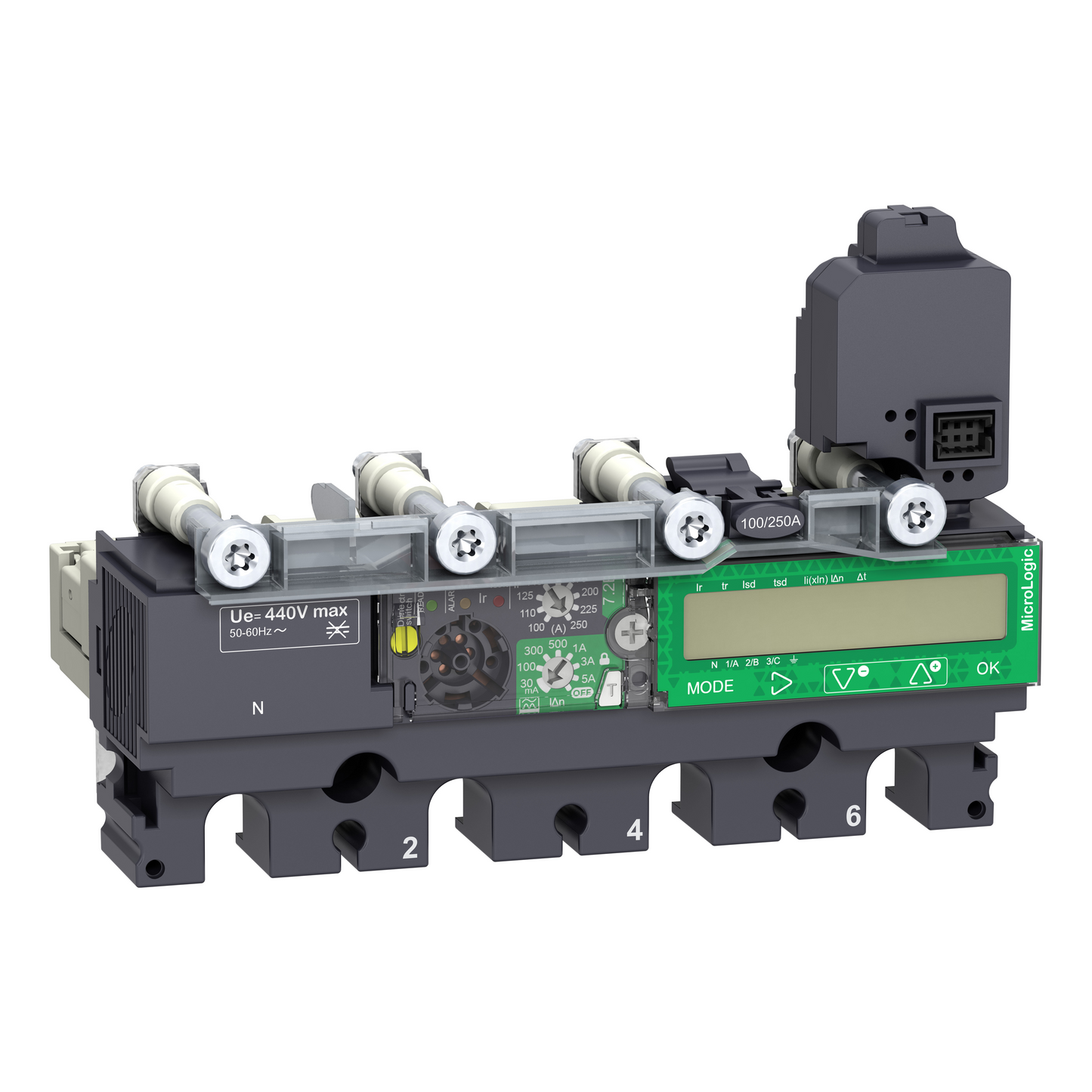 Schneider Electric-C1047E100-ComPacT NSX - Déclencheur MicroLogic 7.2E Vigi 100A - 4P4D pour NSX100-250