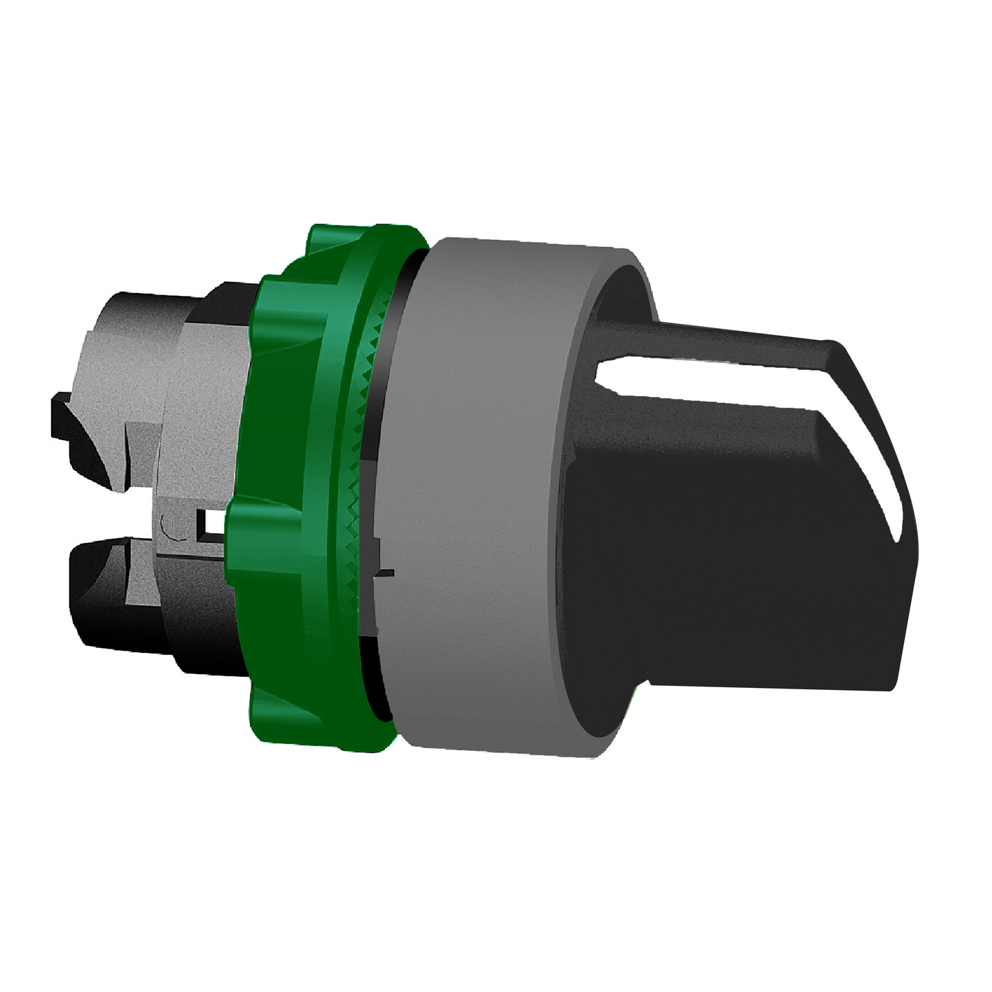 Schneider Electric-ZB5AD3C0-Harmony XB5 - tête de bouton tournant - Ø22 - col grise - 3 posit fixes - noir